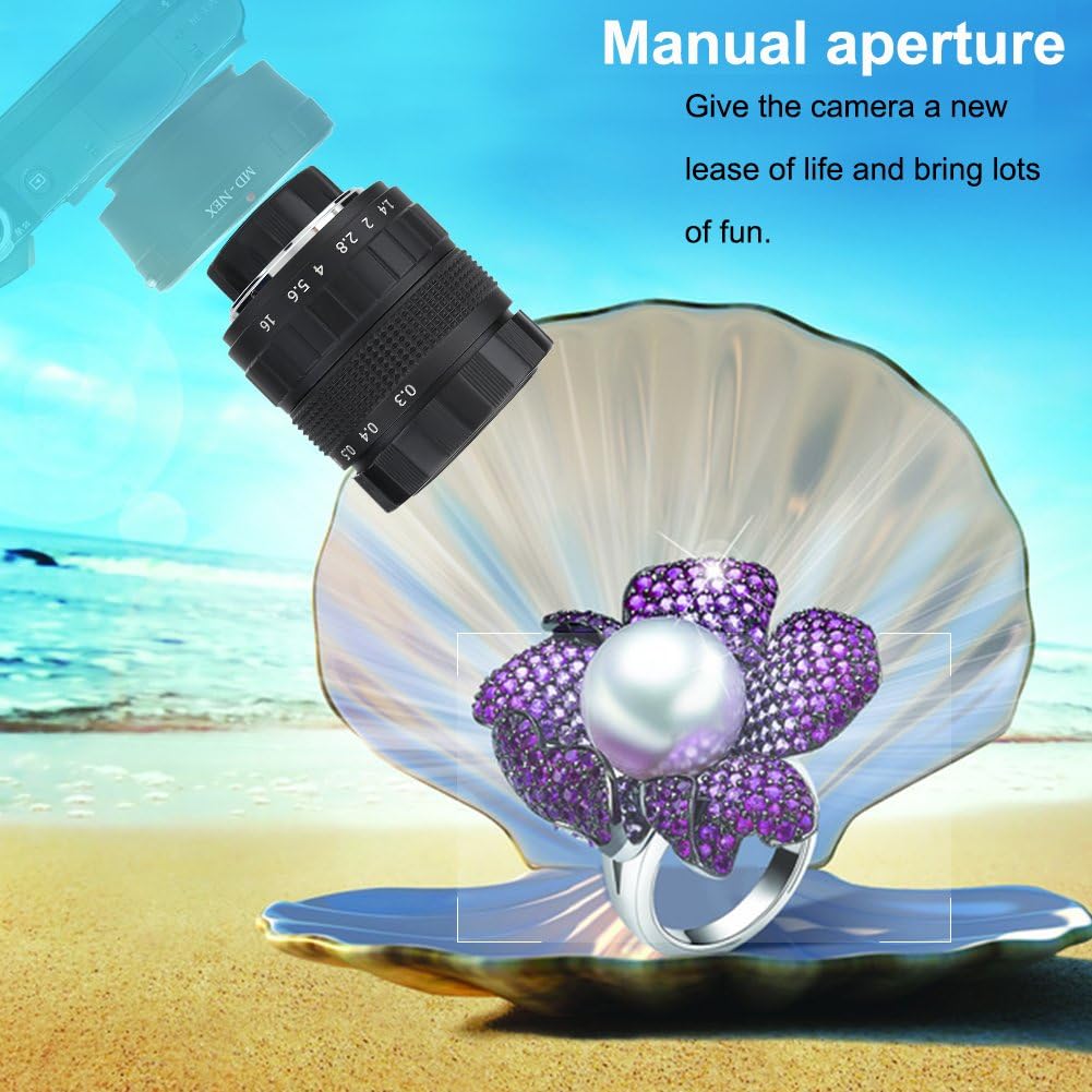 CCTV Lens for C Mount, 50mm f/1.4 Closed Circuit TV Lens Manual Fixed Focal Lenses Macro Photography Camera Accessory, C Mount