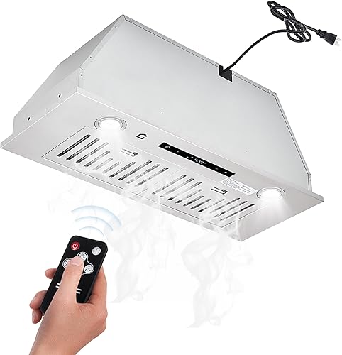 Campana extractora debajo del gabinete de 30 pulgadas, campana de ventilación de cocina, 3 ajustes de velocidad, acero inoxidable, gestos, control