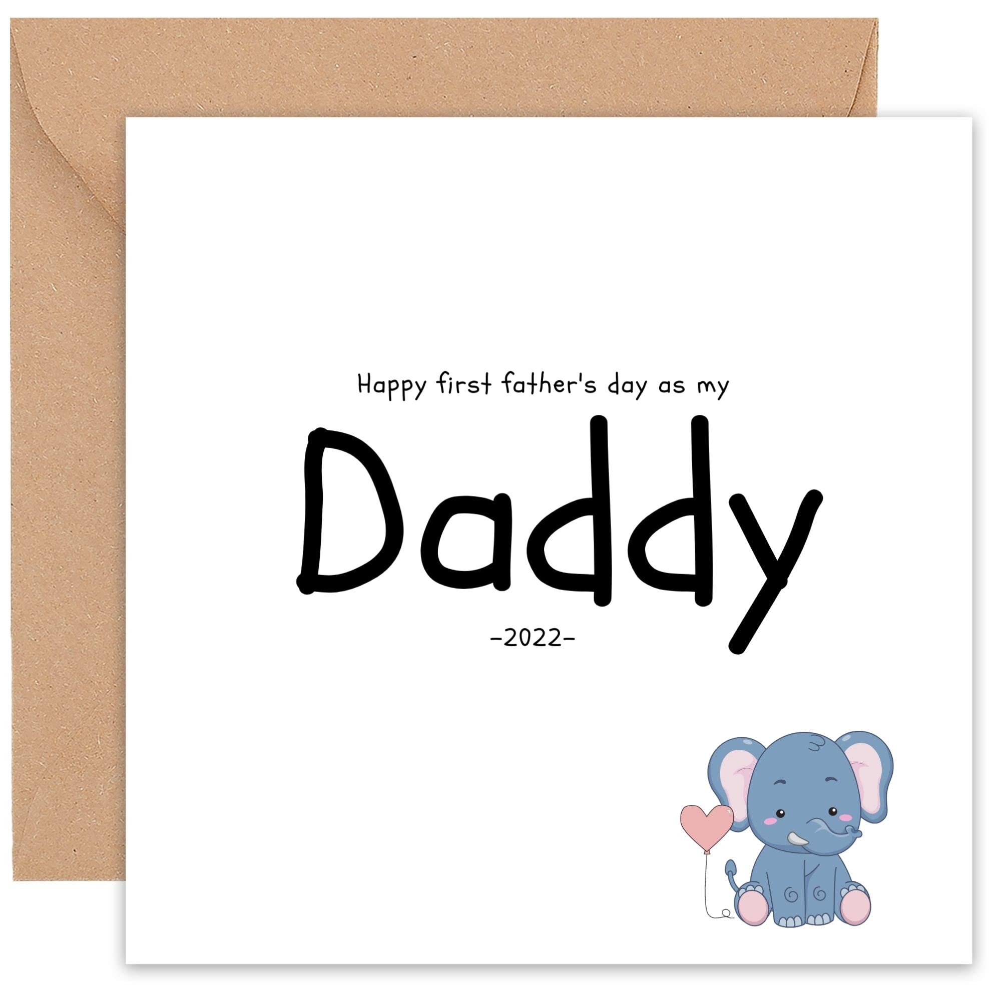 Felbridge Studio - First Fathers Day Card - 1st Father's Day Cards - Gift Gifts - From Baby Bump Child Boy Girl Son Daughter Kid - For Dad Daddy Father s Stepdad Stepfather - 14cm