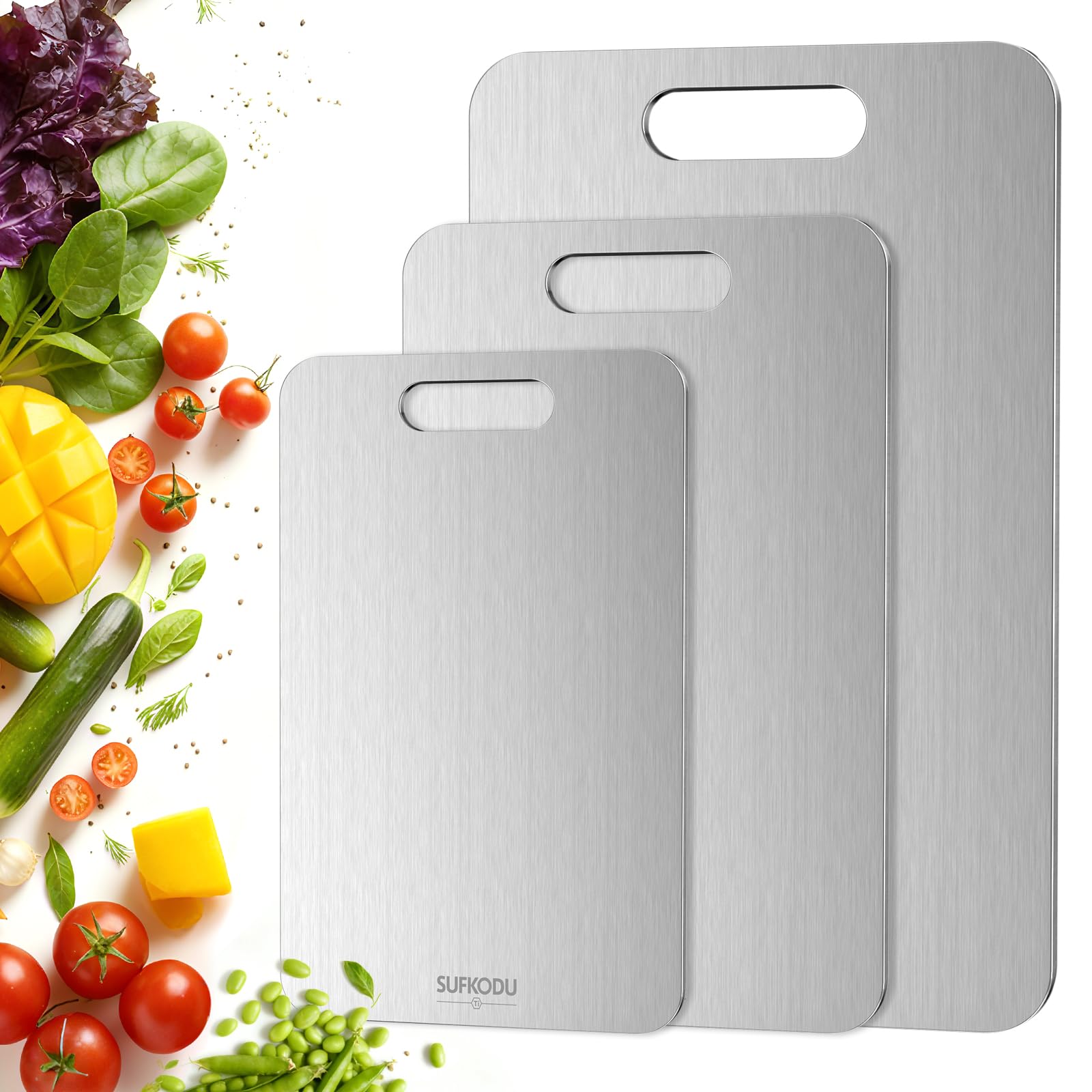 sufkodu 3-Piece Titanium Cutting Board Set