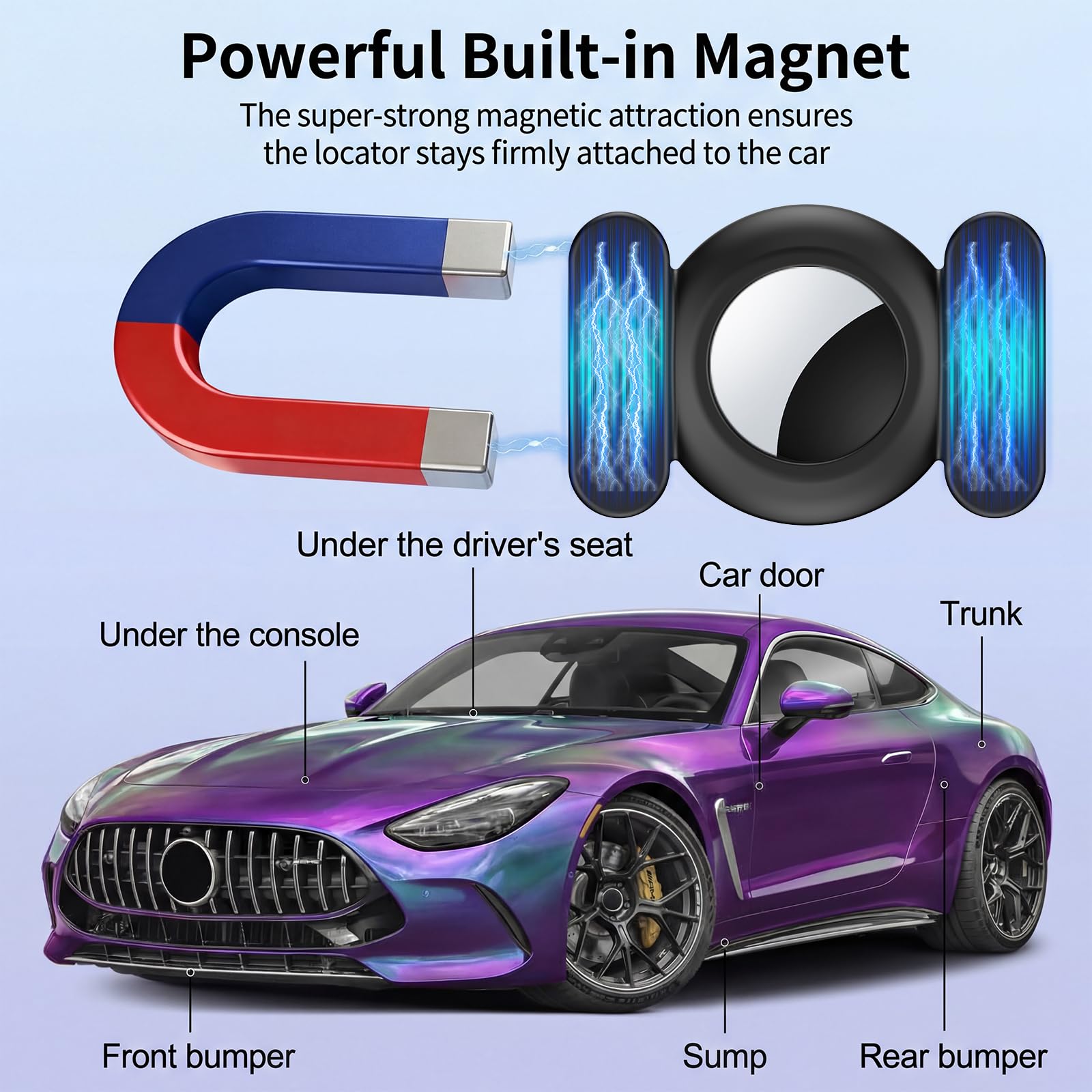 GPS Tracker Auto,2026 Magnetico Localizzatore gps per Auto Air Tracker Android e IOS, Nascosto SIM senza abbonamento, IP68 Impermeabile Bluetooth Smart Tag Per Veicoli,Chiave e Bagagli