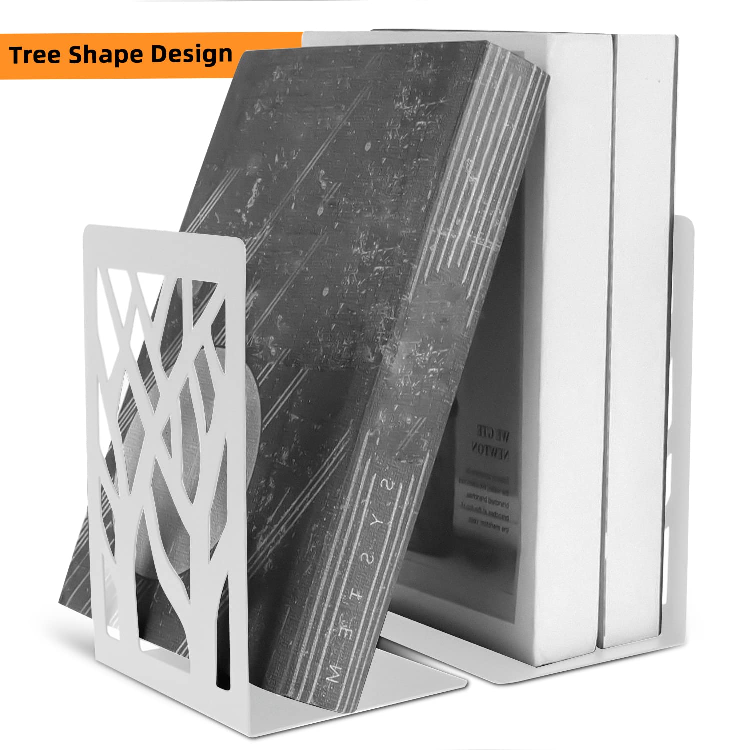 Serre-livres Métal Mgood - Paire Noire Design L - 9x12x16 Cm - Pour Bibliothèque, Bureau, étagère