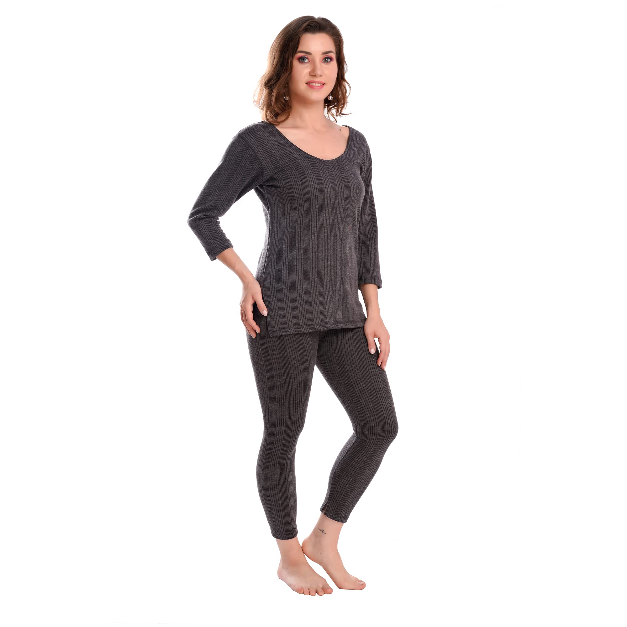 Winter Wear Thermal Upper Vest and Bottom Lower Warmer Combo for Women Long Johns Classic Underwear Set of 1-image-8