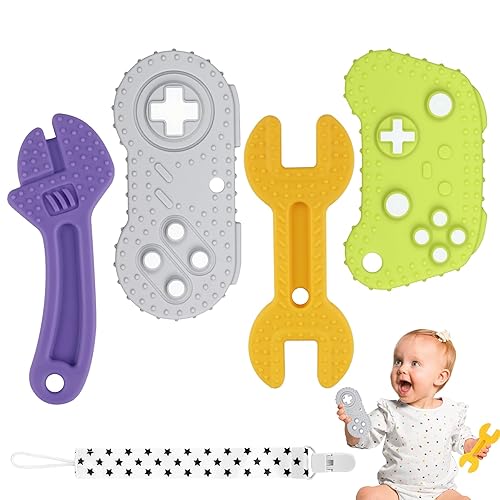 Chuya Juguetes mordedores de dentición para bebés y niños pequeños, alivio de molestias, encías suaves, juguetes para masticar, silicona sin BPA