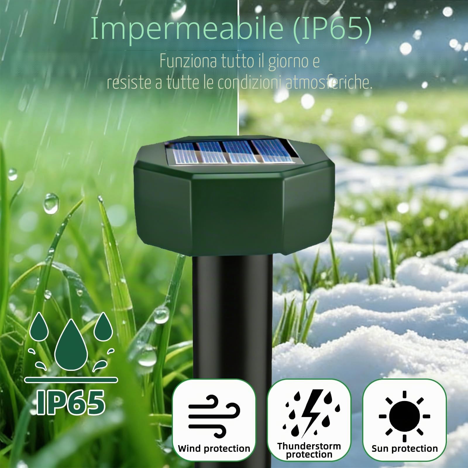 Scaccia Ultrasuoni Solare, Repellente per Topi 8 Pezzi,Repellente Ultrasuoni Solare con Impermeabile, Dissuasori per Talpe,Anti Talpe,Gopher, Serpenti