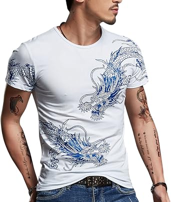 CRBT Mens Form Fitting T Shirt Soft Short Sleeves Top Muscle Cotton Shirts Small, White