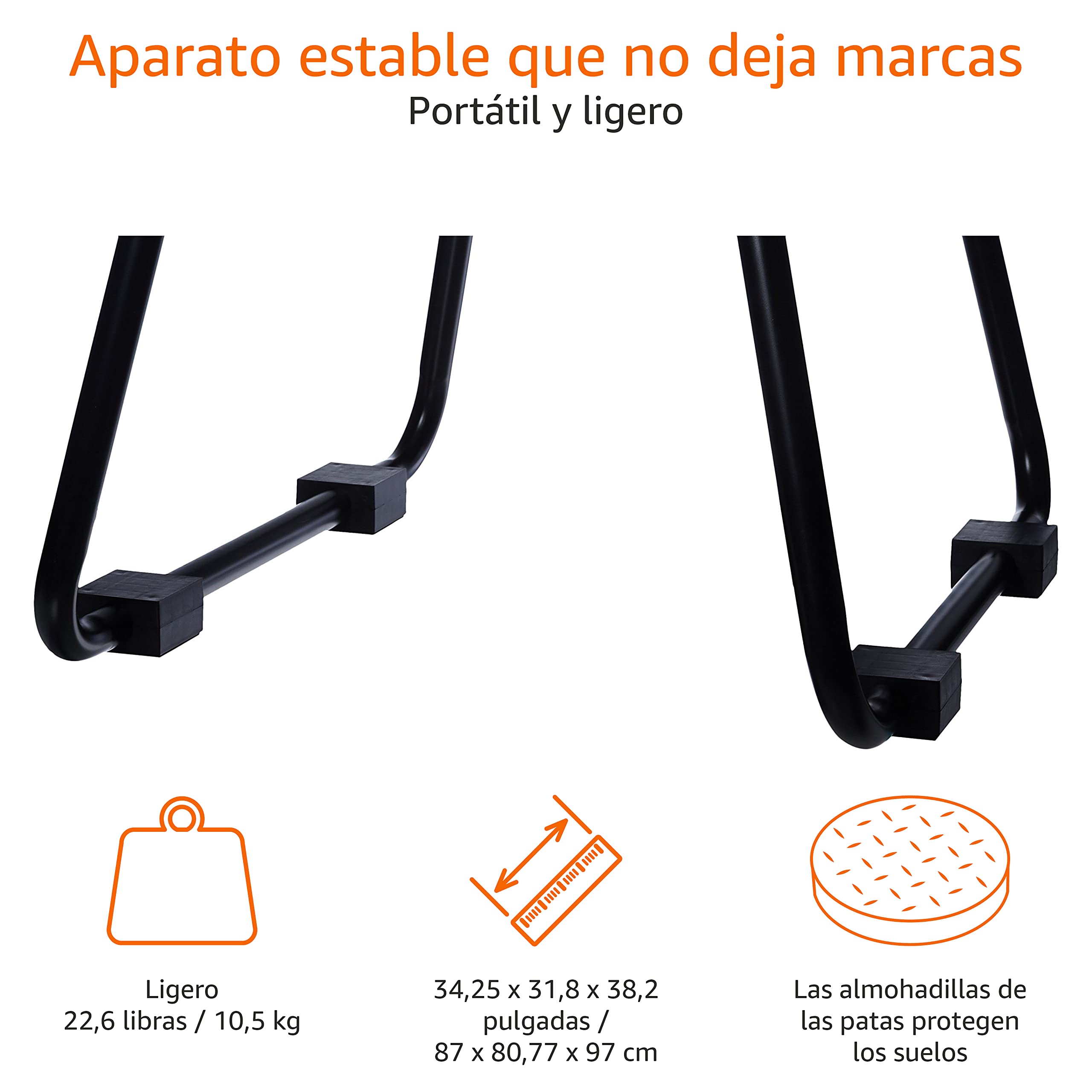 Amazon Basics Barra de dominadas, ideal para fitness, 87 x 82,5 x 97,5 cm, negro