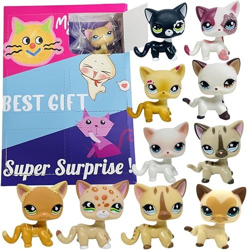 Miniatura 3 de LPS - Paquete de 6 piezas de juguete para gatos al azar, raro y viejo, lote de mascotas, mini figura de acción de gatito, regalo para niños y niñas