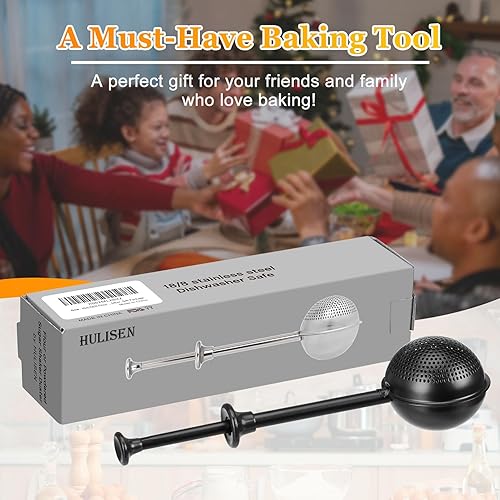 Miniatura 30 de HULISEN Plumero de harina para hornear, operación con una sola mano, agitador de azúcar en polvo de acero inoxidable 304, tamiz de harina para
