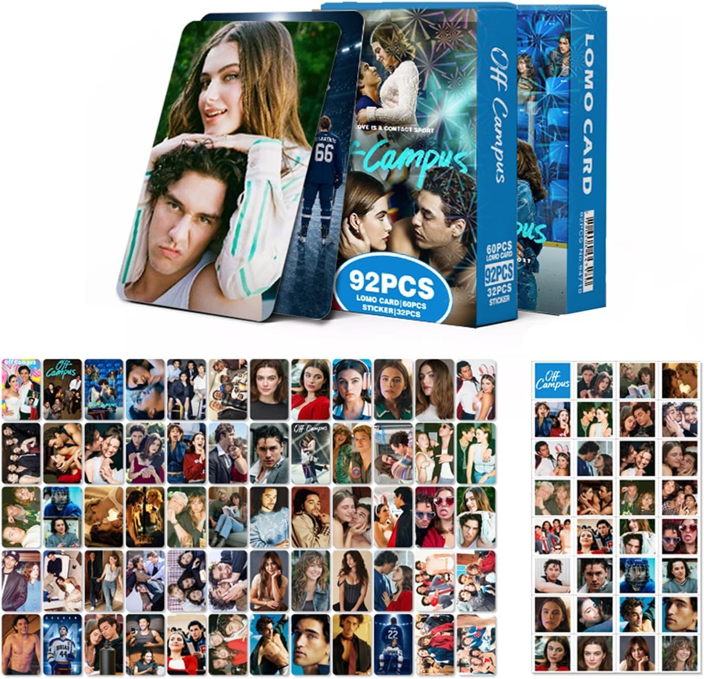 Off Campus Hockey Jersey Photocards Set Hannah Graham 44/Logan 22/Tucker 46/Dean 66/Allie Character Poster Picture Lomo Cards 60PC Briar U Postcards +32PC Briar University Stickers Off Campus Merch โ image 1