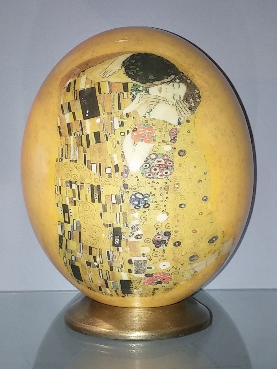 Uova Di Struzzo Decorato Motivo Klimt - Bacio E Albero Della Vita - Foto 11