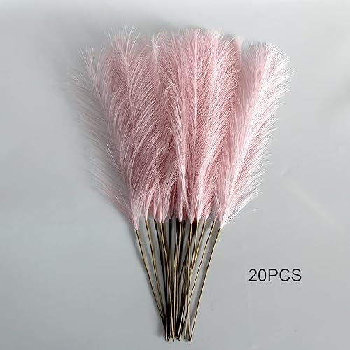 Miniatura 2 de 20 piezas de hierba de pampa sintética bohemia, 21 pulgadas, decoración de césped artificial de las pampas para la habitación del hogar (rosa)