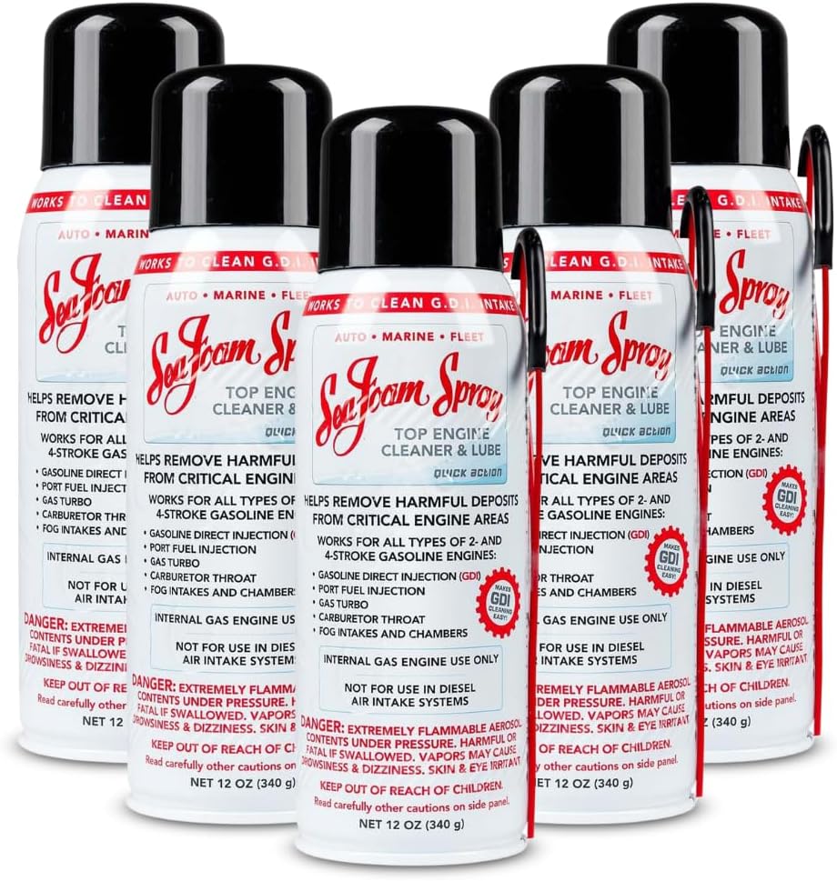Upper Engine & Intake System Cleaner Spray – 5 Cans (60 oz / 1.70 kg Total) | Cleans Intake Valves, Pistons & Throttle Body | Helps Improve Fuel Economy & Reduce Emissions