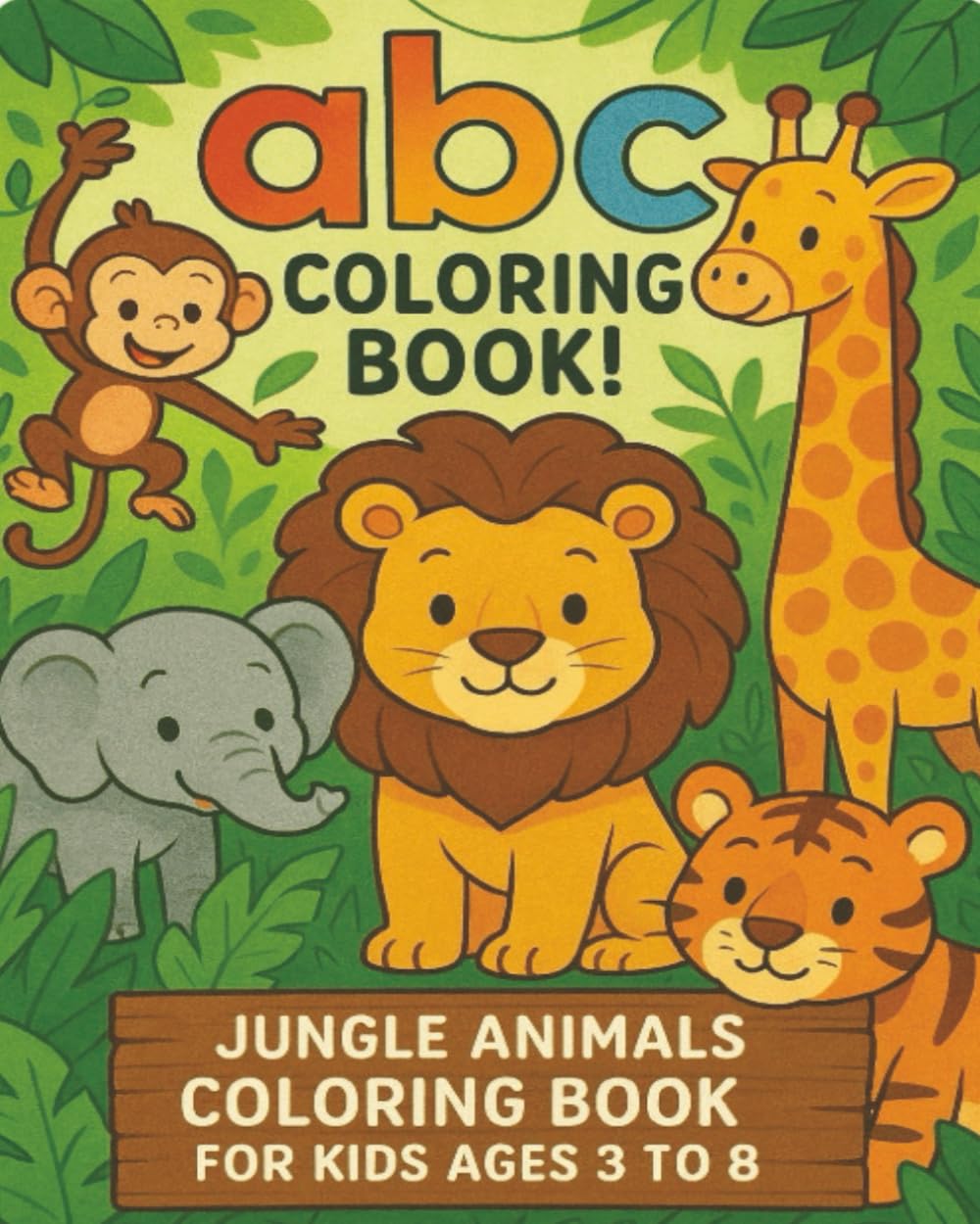 ABC COLORING BOOK: jungle animals COLORING BOOK for kids ages 3 to 8 (ADVENTURE ABC SERIES)
