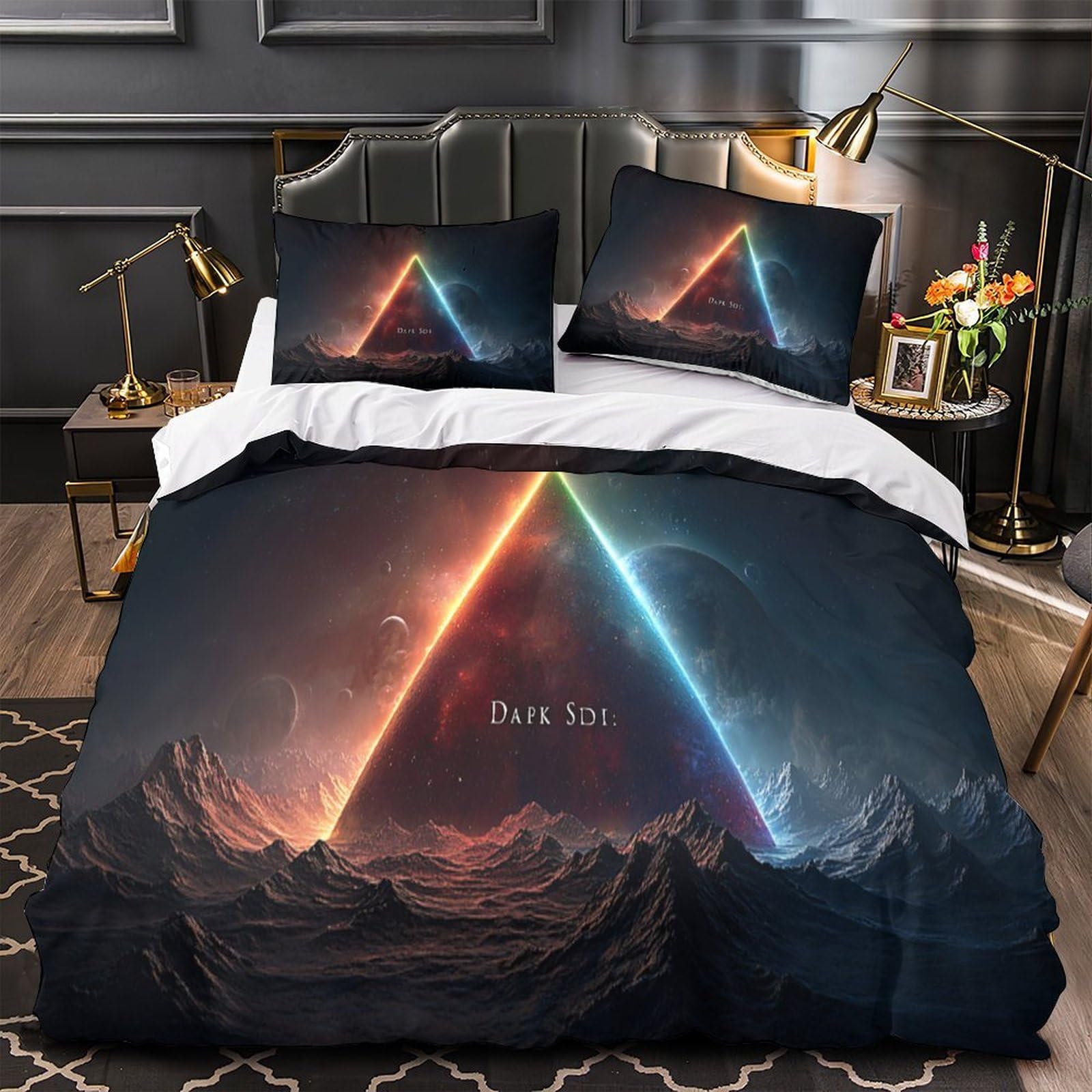 Housse de couette 135x200 Pyramide Cosmique anti-acarienne et douce