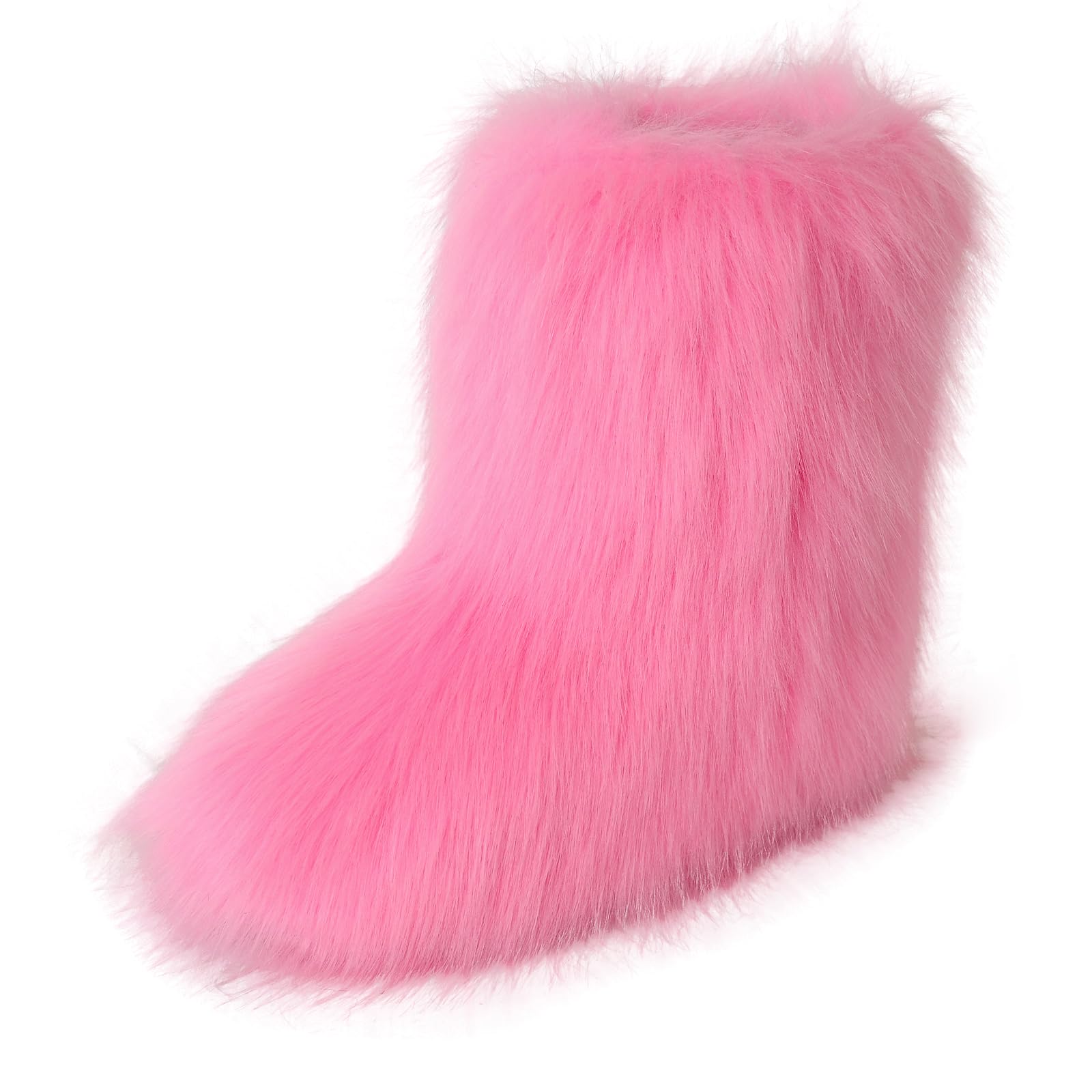 QTVQTV Women's Furry Boots 2025furry Fluffy Short Snow Boot mid-Calf Boots Warmcomfortable Outdoor Fur Shoes