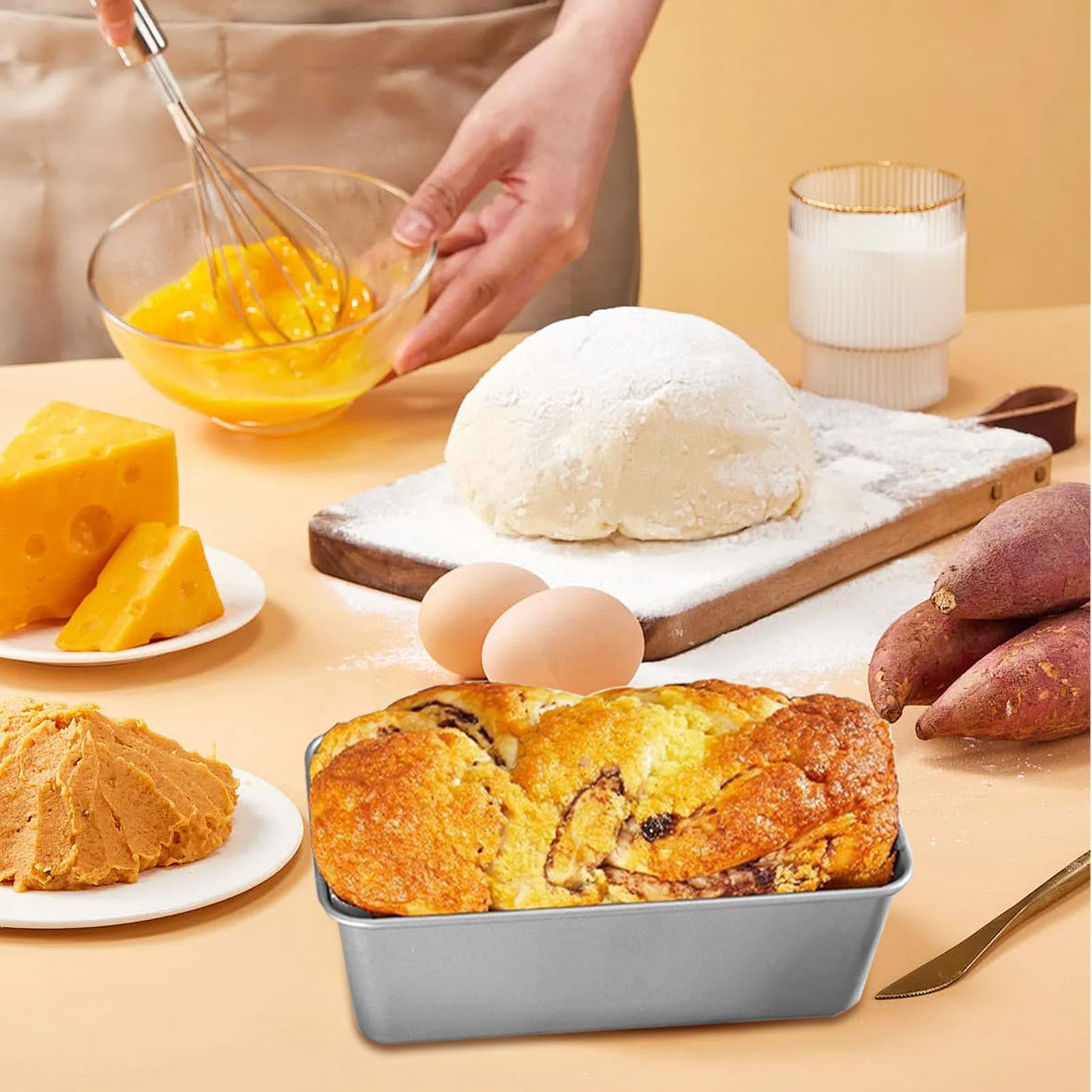 Molde De Pan Acero al carbono antiadherente | Moldes Para Hornear Pan Suministros Repostería Casera, Cocción Al Horno, Familia, Principiantes, Entusiasta, Utensilios De
