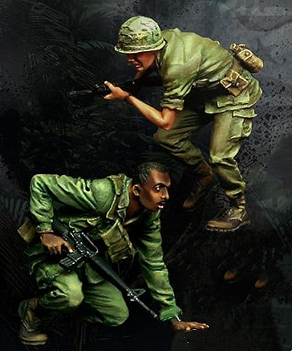 1/35 Kit de modelo de soldado de resina de combate del ejército de Estados Unidos de guerra de Vietnam (2 personas)/Kit en miniatura sin montar y