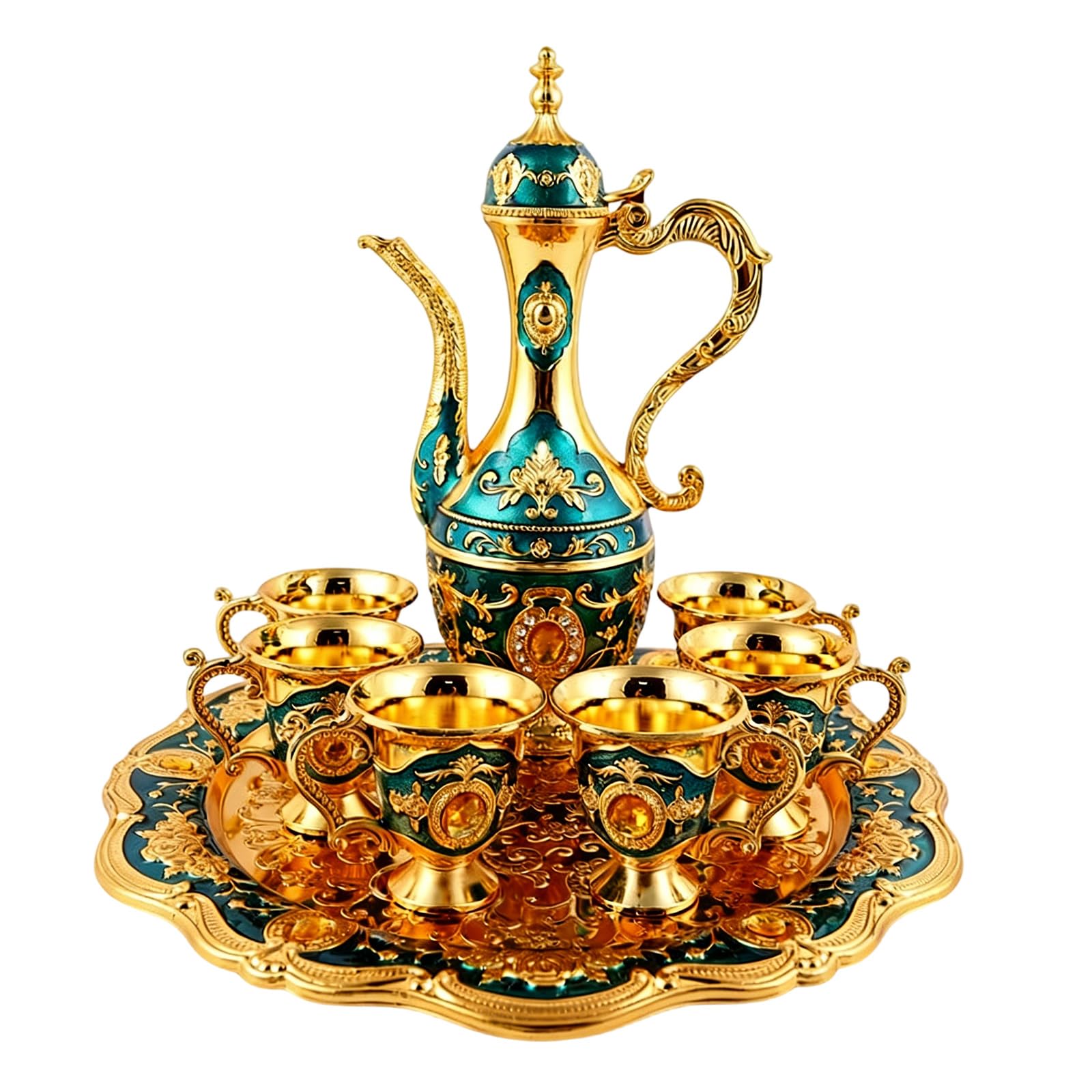 MALSSE 1 Set Multifunctional Metal Wine Flasks European Designs Kirsite Construction for Functional and Decorative Barwares Display Ornament