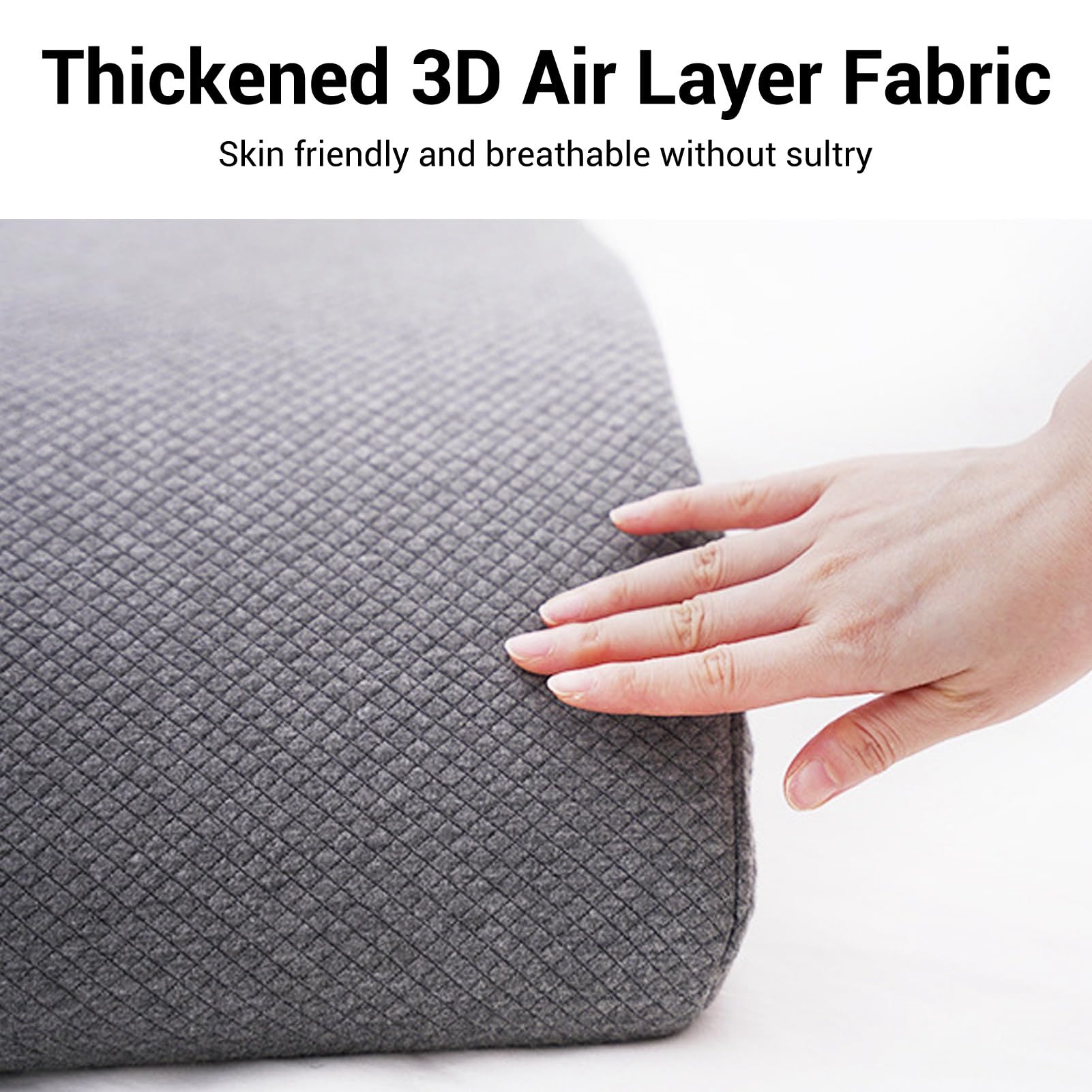 Luocute Almohada de Elevación de Piernas, Almohada de Espuma Viscoelástica para Piernas, Soporte para Rodillas en Forma de S, Cojín de Espalda Baja con Funda Extraíble Lavable, Almohada