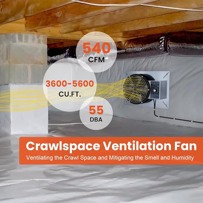 Ventilador extractor Abestorm 540 CFM para baños y sótanos miniatura 6