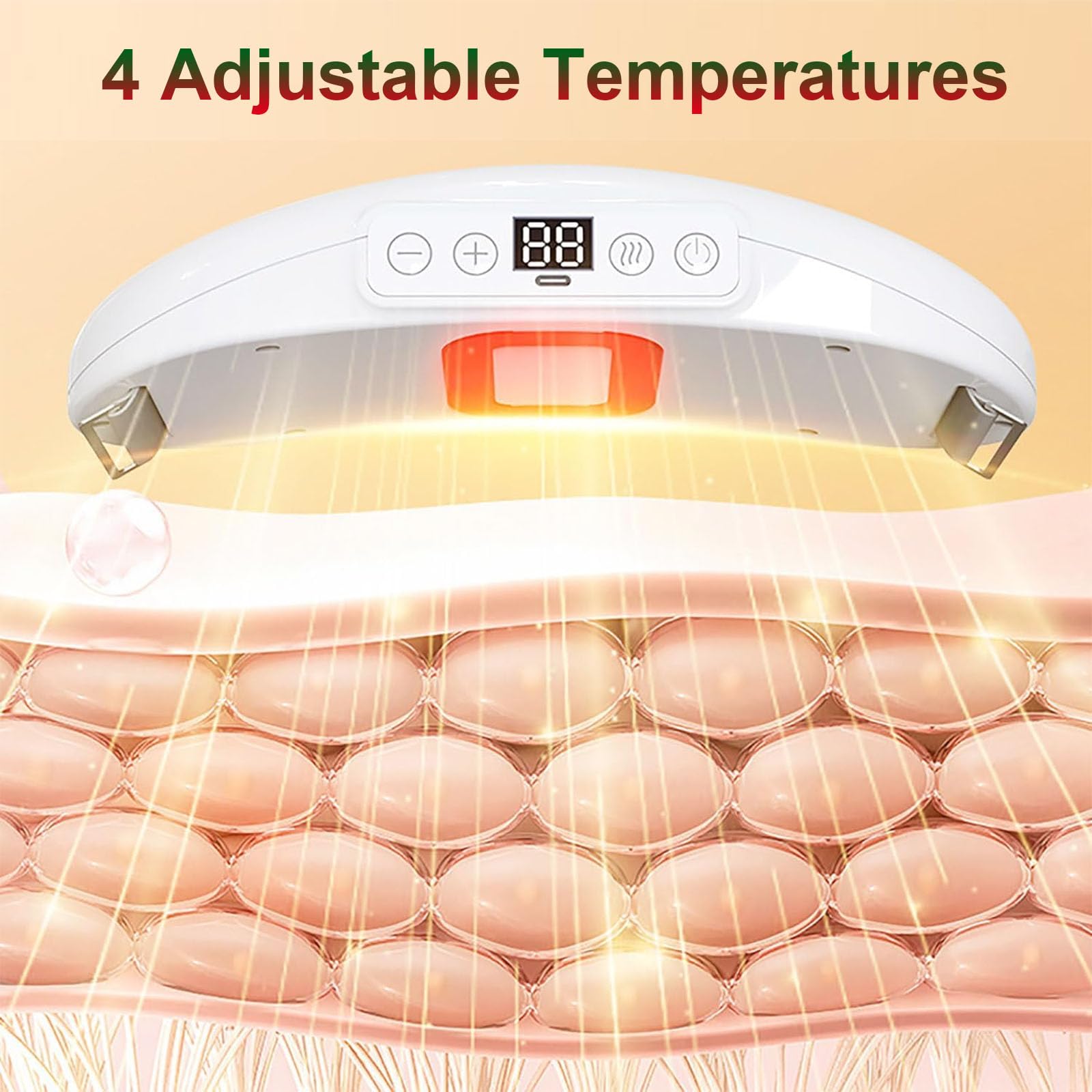 Massaggiatore Addominale Elettrico Wireless con Cintura per Bruciare I Grassi, 6 modalità di Massaggio, 4 Temperature Regolabili, Ampiezza di Oscillazione di 30 Mm, per Impiegati