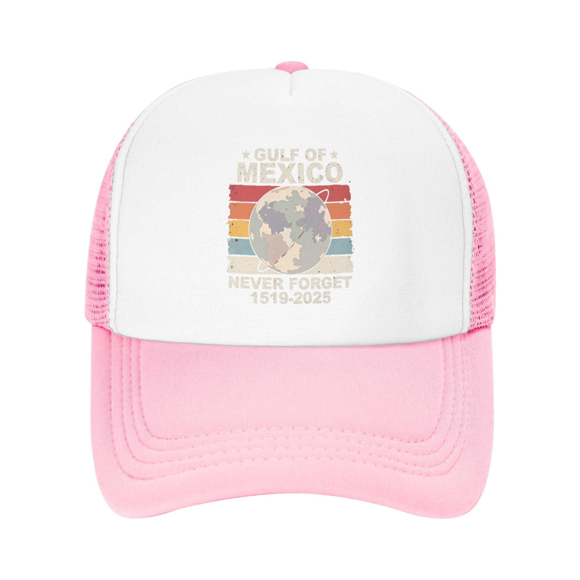 Gulf of Mexico Trucker Hat Mexican Stay Salty and Resist Baseball Cap Mesh Back Adjustable Hats for Kids - Pink