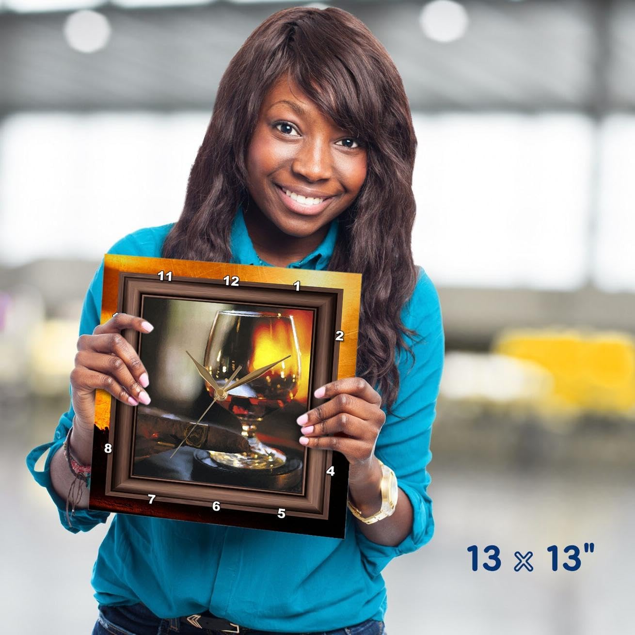 3dRose Cognac and Cuban Cigar - Wall Clock, 13 by 13-Inch (DPP_21248_2)