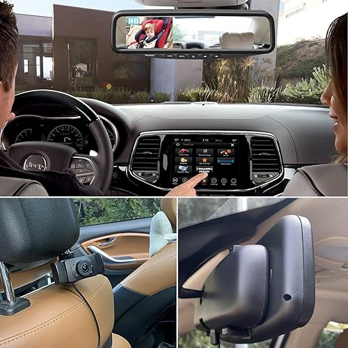 Miniatura 3 de 1080P HD - Monitor de espejo para bebé, cámara de coche de bebé con monitor de coche de bebé de 4.3 pulgadas, cámara de asiento trasero de coche de