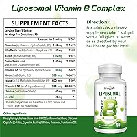 Vista 9 de Complejo B liposomal para B12 metilado de alta absorción, L-metifolato (5-MTHF), vitaminas B activas completas con colina inositol-energía
