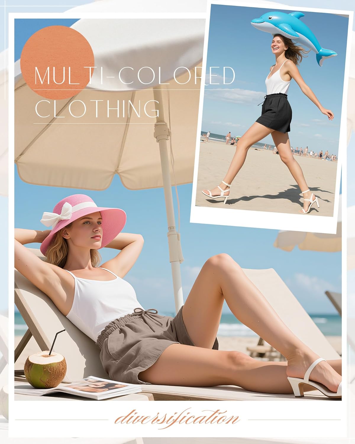 Neer 3 Pack Women's Linen Shorts with Pockets Drawstring High Elastic Waisted Wide Leg Loose Casual Summer Shorts - Image 3