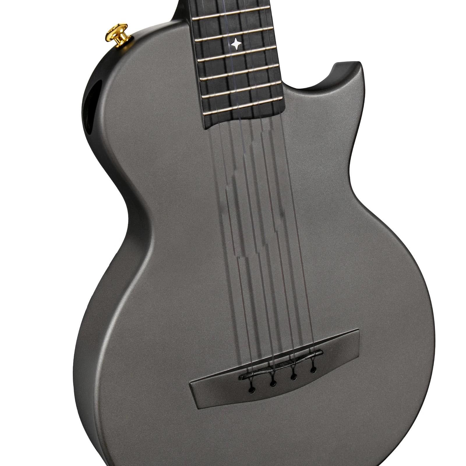 Ukulele Professionelles 26 Zoll Reise Musikinstrumenten Anfängerset Aus Carbonfaser Mit Cutaway Inklusive Koffer Und Tragegurt(Type1)