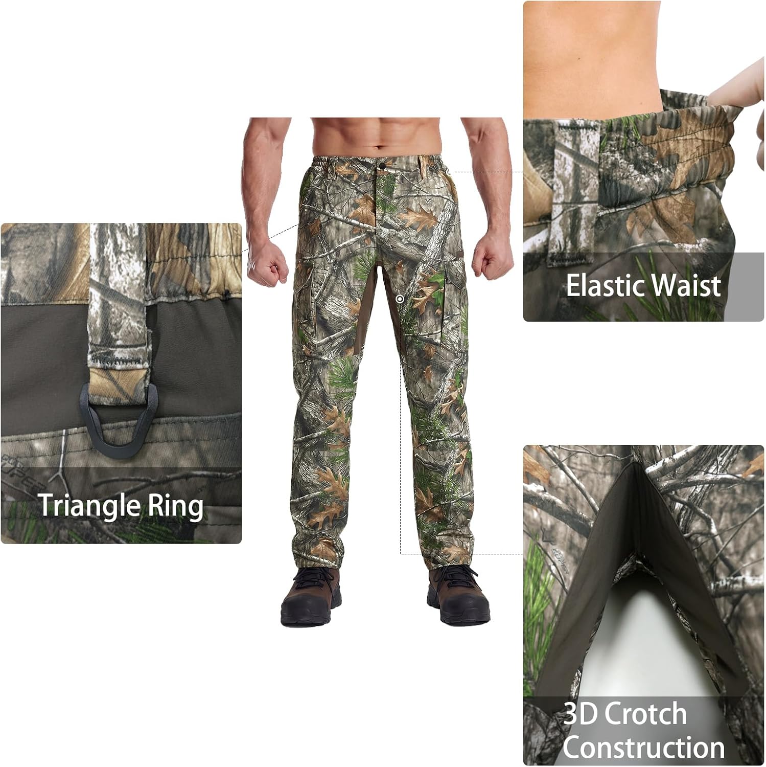 LOOGU Men's Water Resistant Tactical Pants, Ripstop Cargo Pants with 8 Pockets Hiking Work Outdoor - Image 6