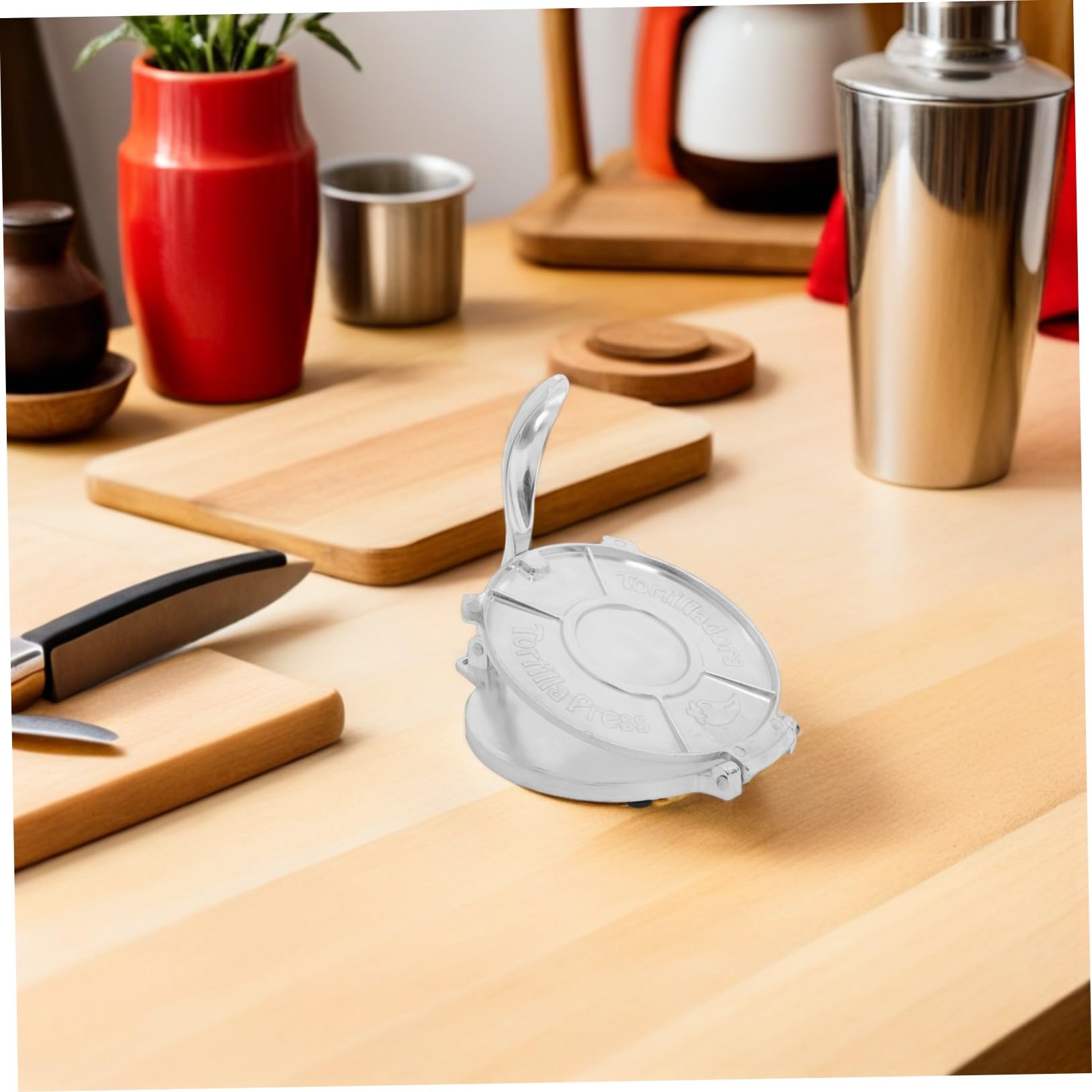 Ciieeo Tortilla Press presa per tortilla in alluminio di mais macchina per gnocchi Silver