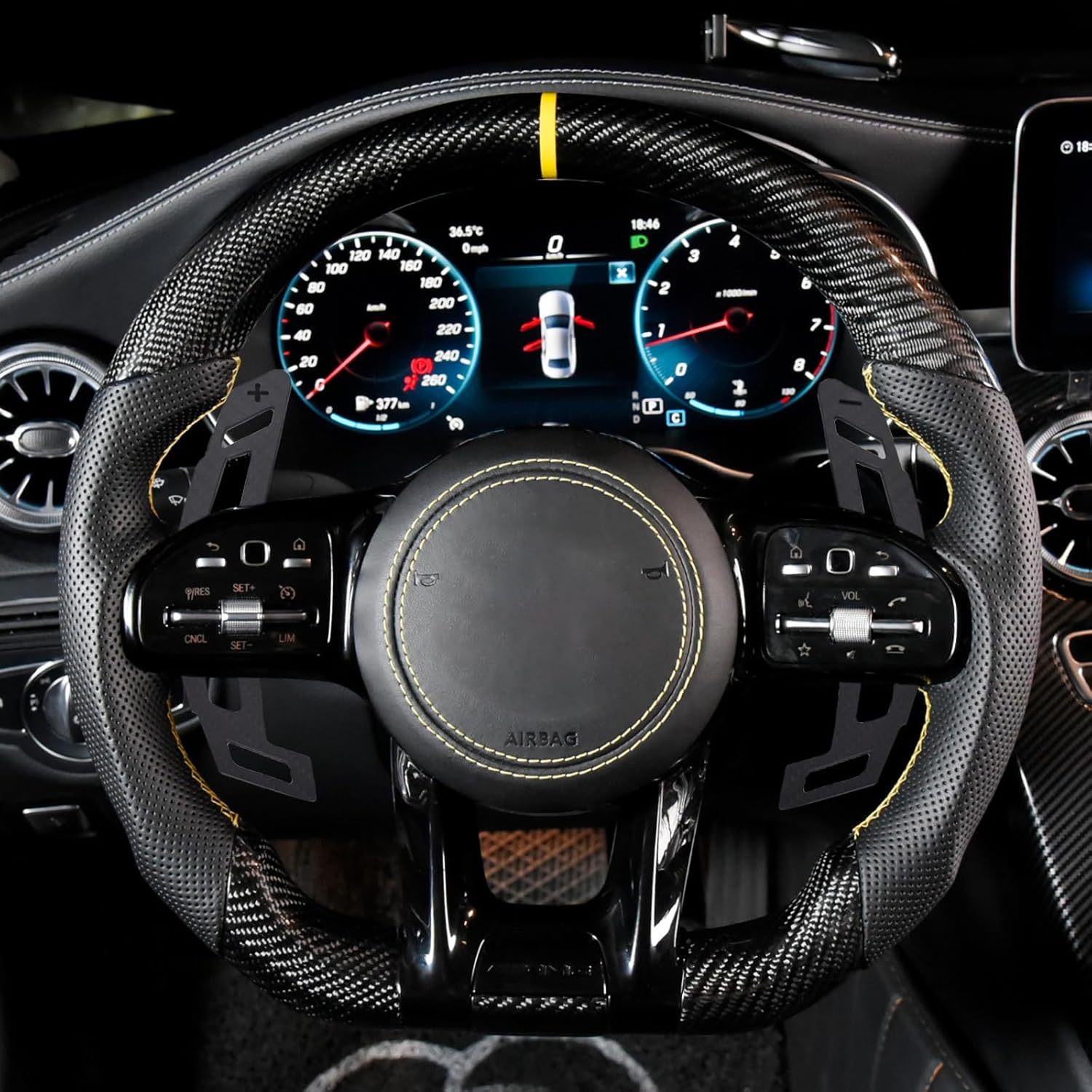 Magnetic Steering Wheel Paddle Shifter for Mercedes-Benz W205 W253 C253 W166 GLE W213 W177 W204 2015-2020, Carbon Fiber Paddle Extension Interior Decoration Accessories