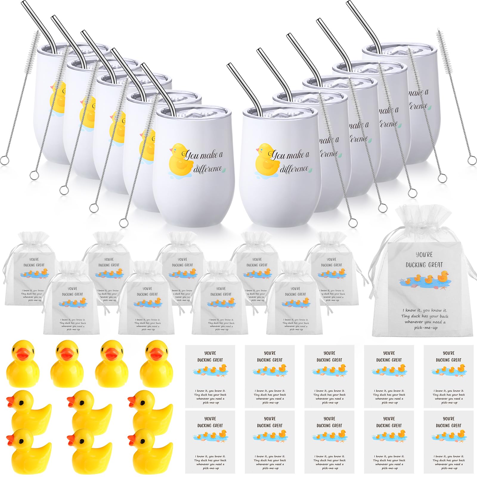 24 Sets Inspirational Gifts You're Great Cheer Up Cards Resin Ducks - View #11