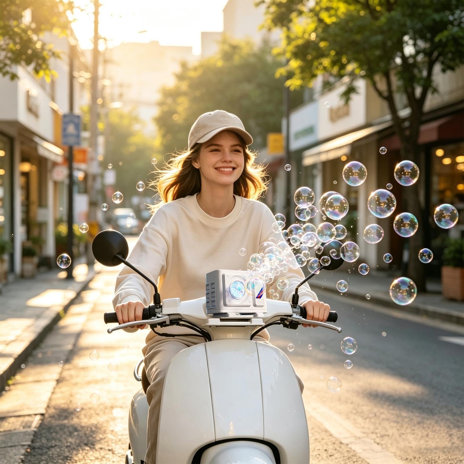 Macchina Bolla bicicletta Giocattolo Auto Unità Esterna Clim con LED