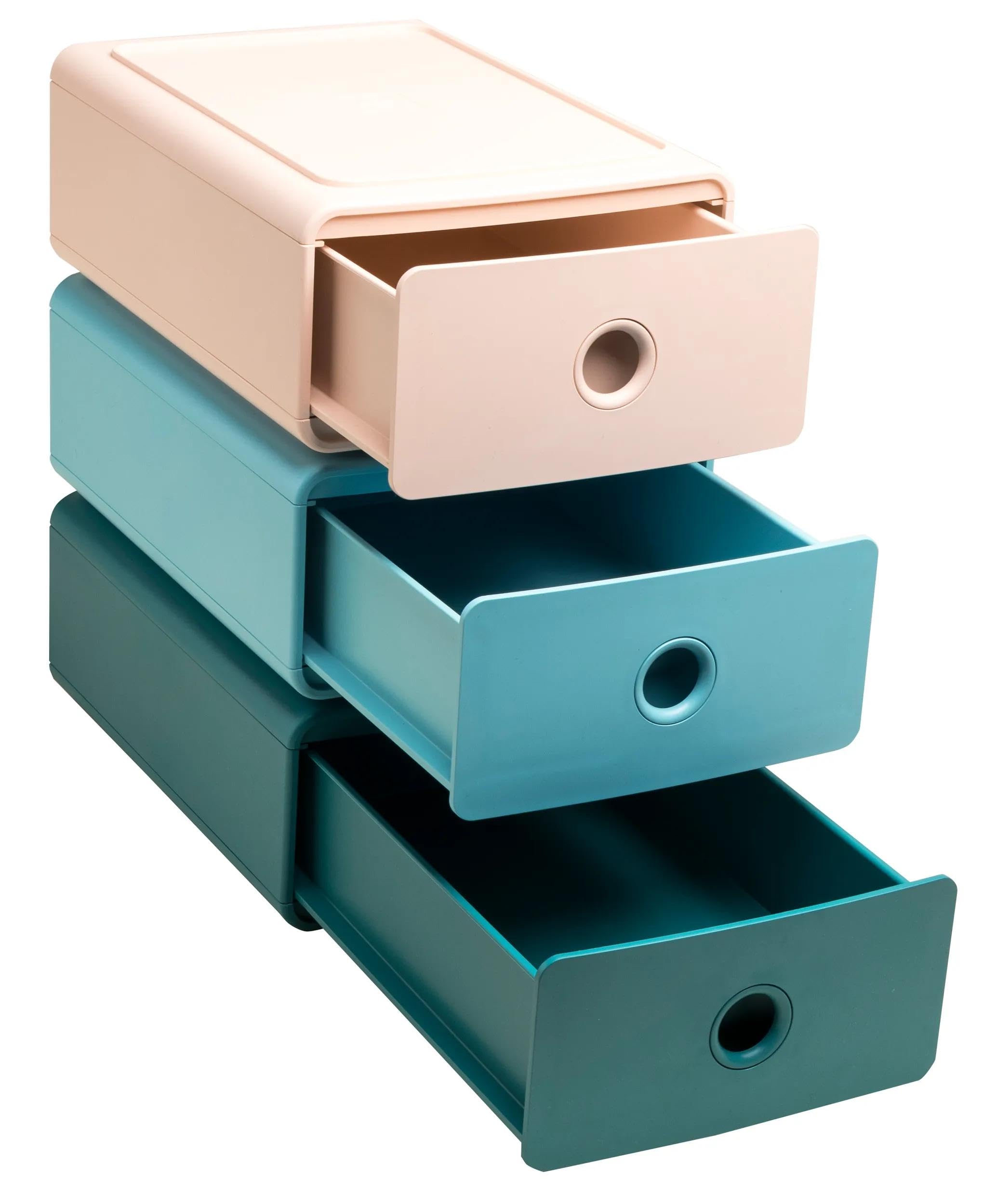 Exacompta - Réf. 315406D - 1 Module de classement Tiny Box 1 tiroir Skandi superposable - Dimensions extérieures : Profondeur 19 x largeur 26,5 x Hauteur 10 cm - Couleurs alatoires