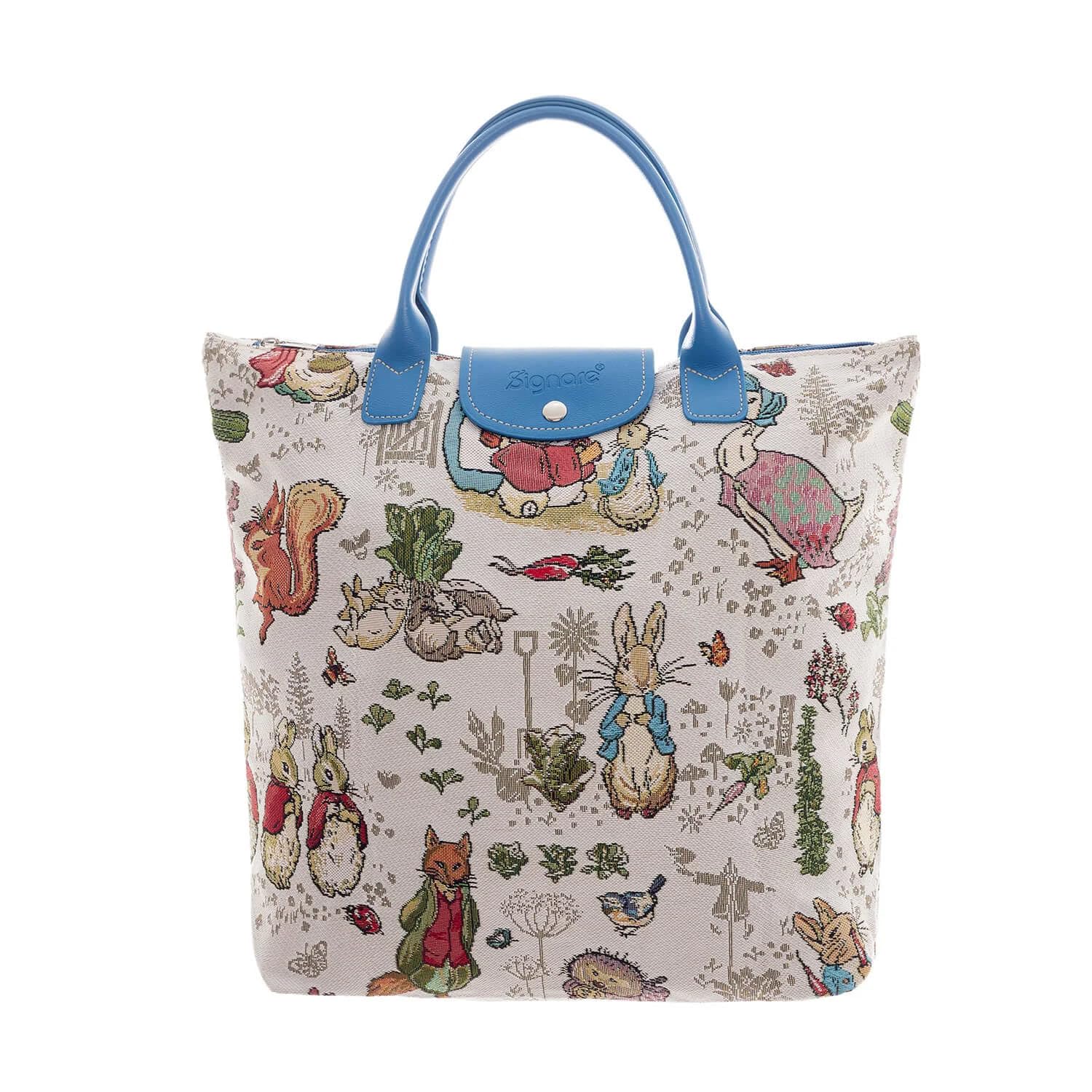 Peter Rabbit Tapestry Foldaway Shopping Bag | Eco-Friendly Compact Design | 39cm W x 35cm H | Officially Licensed Beatrix Potter Merchandise | Perfect for Fans and Eco-Conscious Shoppers