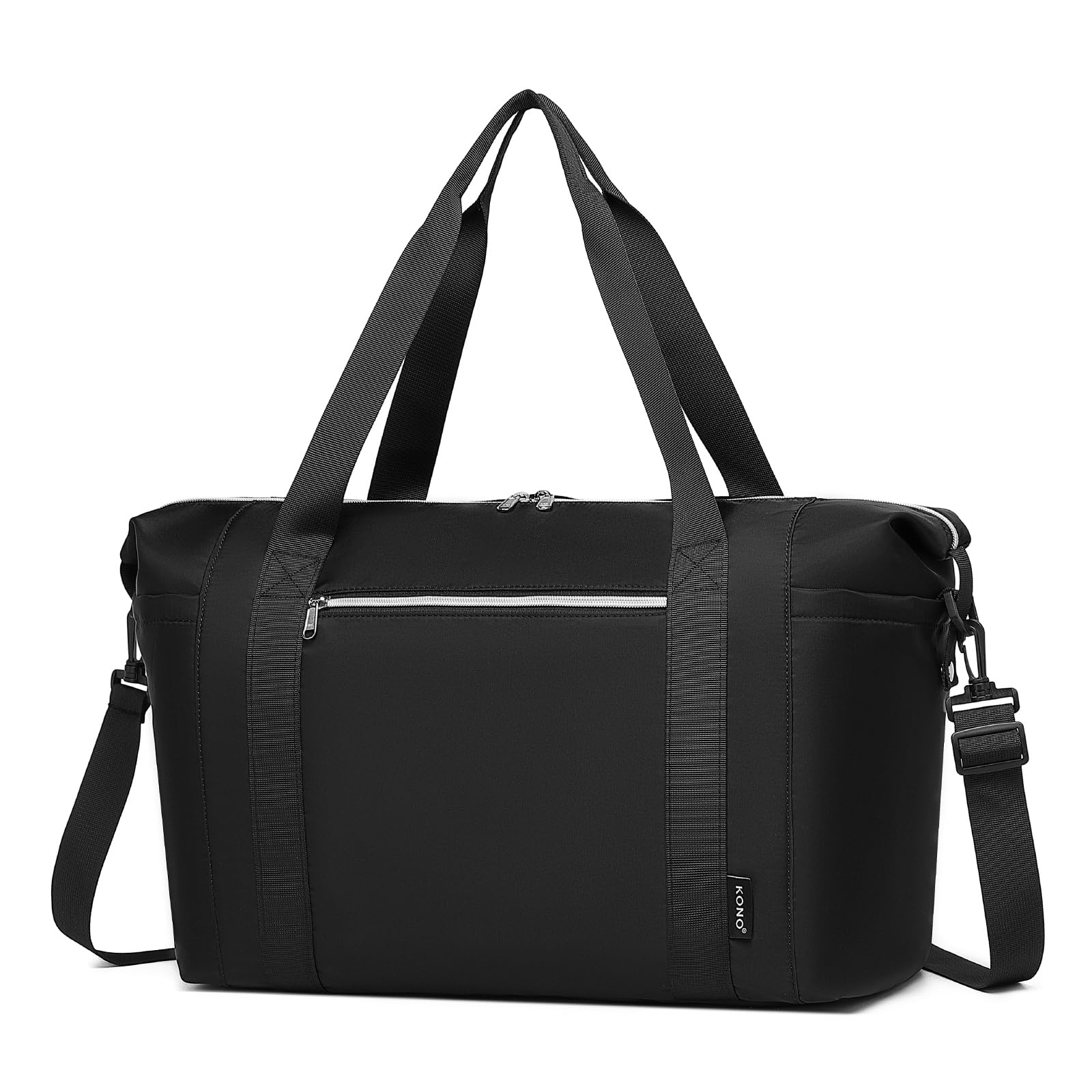 Kono Travel Duffel Bag 46x30x20 Underseat Cabin Tote Bag with Wet Pocket Carry on Hand Luggage Weekend Bag for Women and Men (Black)
