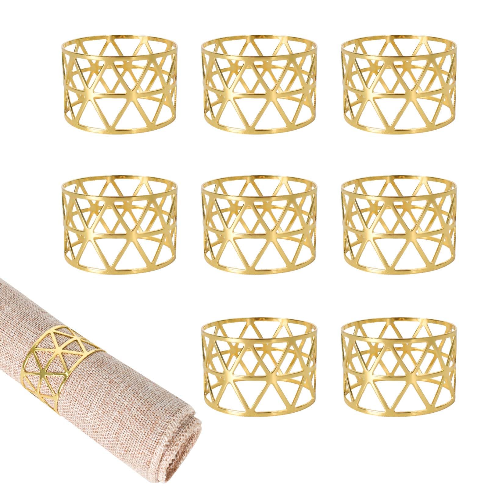 8 Anelli Portatovaglioli In Metallo Dorato - Per Matrimoni, Feste, Decorazione Tavola, Elegante E Lucido - Foto 13