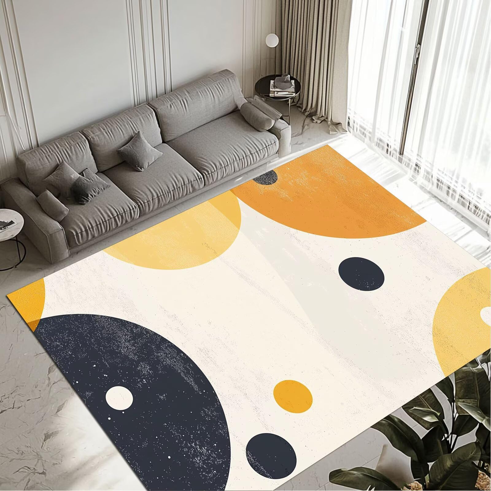 Tapis Abstrait Grand Tapis Salon Chambre 100x200cm Lavable et Antidérapant