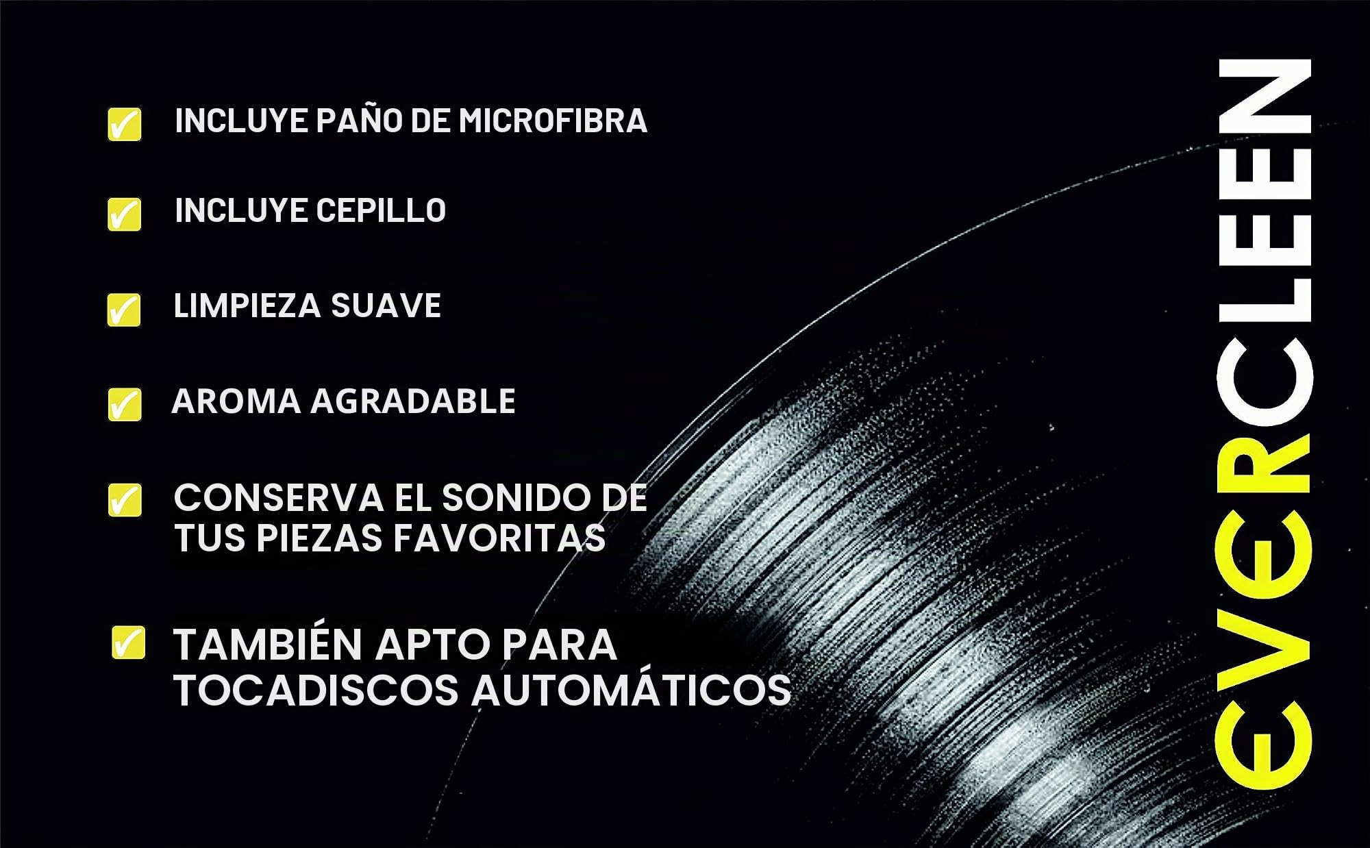 Record Cleaner Pro 500 ml limpiador de discos + paño de microfibra + cepillo. Limpiador vegano respetuoso con el medio ambiente, fabricado en Alemania para discos de vinilo.