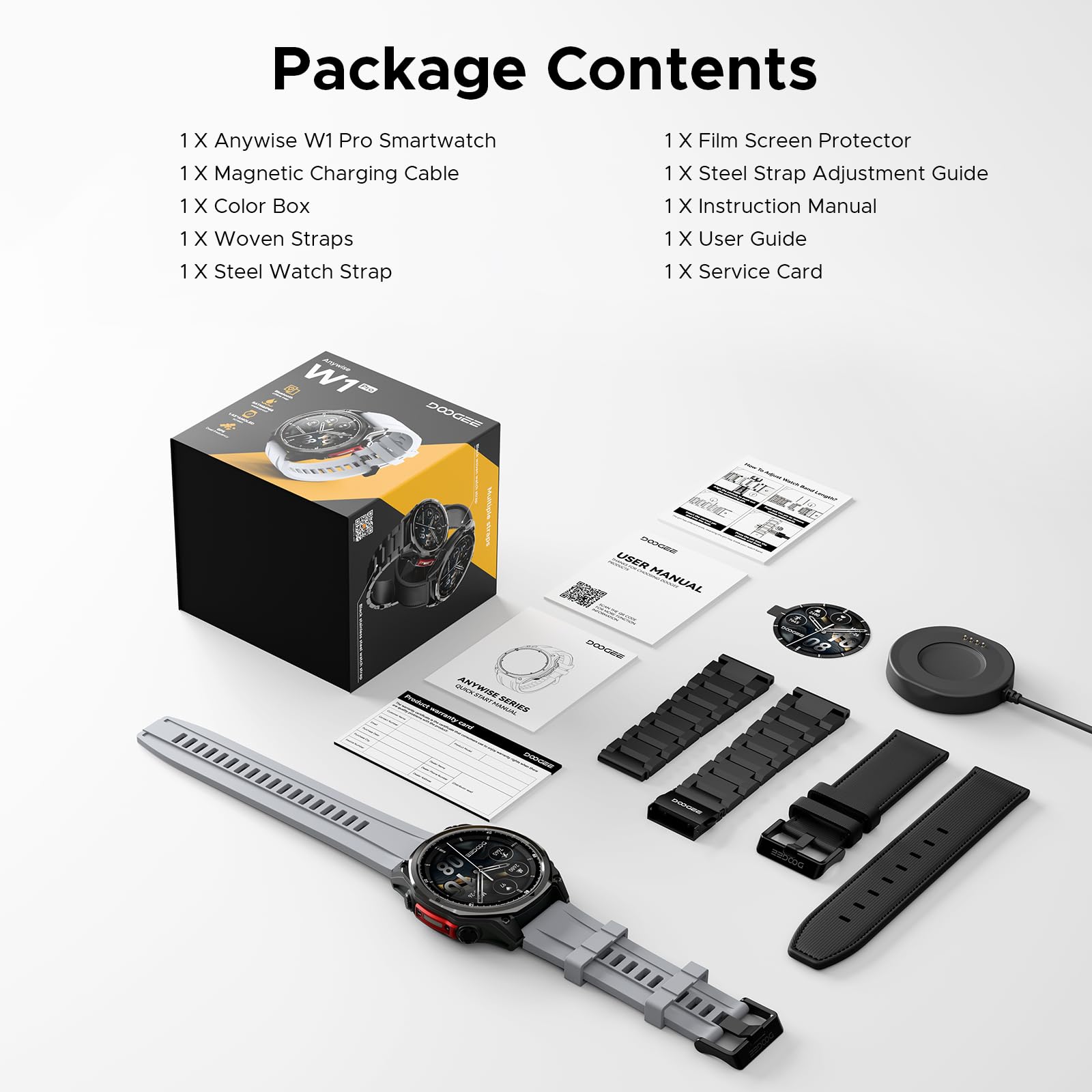 Anywise W1 Pro Orologi Smartwatch uomo,GPS Dual-Band & Mappe Offline, 5 ATM, 18 Giorni Autonomia, Display AMOLED HD 1,43", 170+ Modalità Sport,Chiamate Bluetooth,Compatibile con Android/iOS