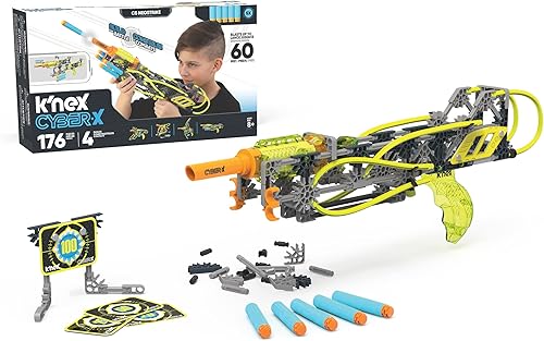 K'NEX Cyber-X C5 Neostrike - Explota hasta 60 pies – 176 piezas, 4 construcciones, objetivos, 5 dardos – Gran regalo para niños de 8 años en adelante