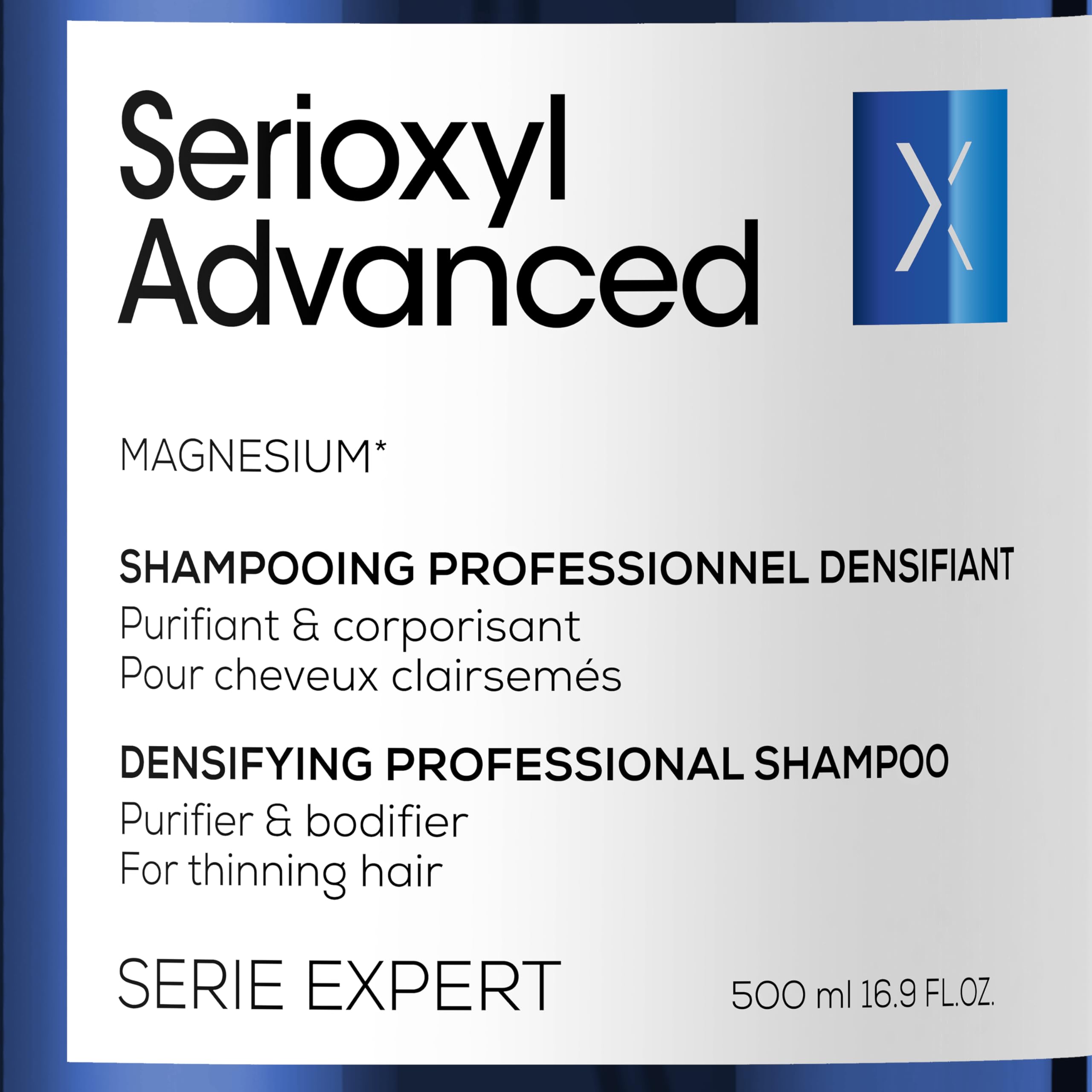 L'OREAL PROFESSIONNEL SERIOXYL ADVANCED Shampoing nettoyant et épaississant pour cheveux 500ml