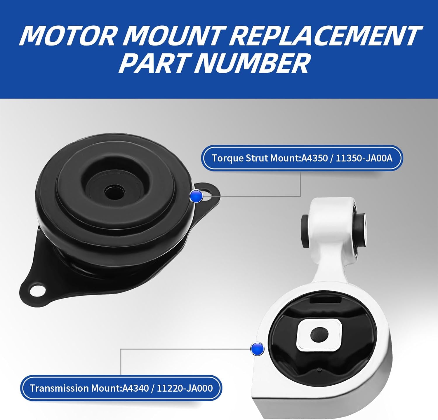 4PCS A4350 A4353 A4340 A4339 Engine Motor and Transmission Mount Set Compatible with Altima 2.5L 2007-2016 11360-JA000 11350-JA00A 11210-JA000 11220-JA000