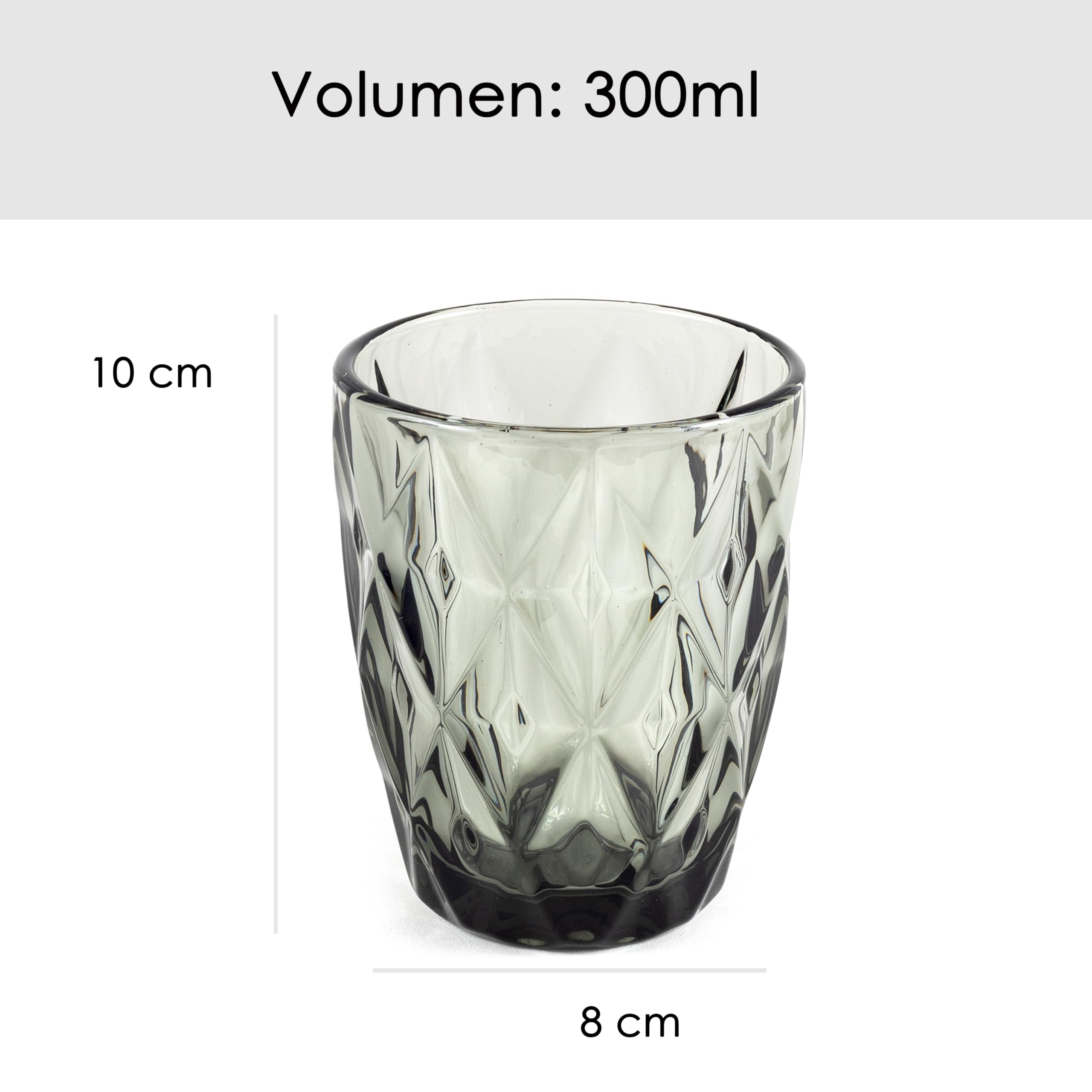 Hanseküche Lot de 6 verres de 250 ml | colorés de haute qualité | pour l'eau, jus de fruits, cuisine | Lavables au lave-vaisselle en verre