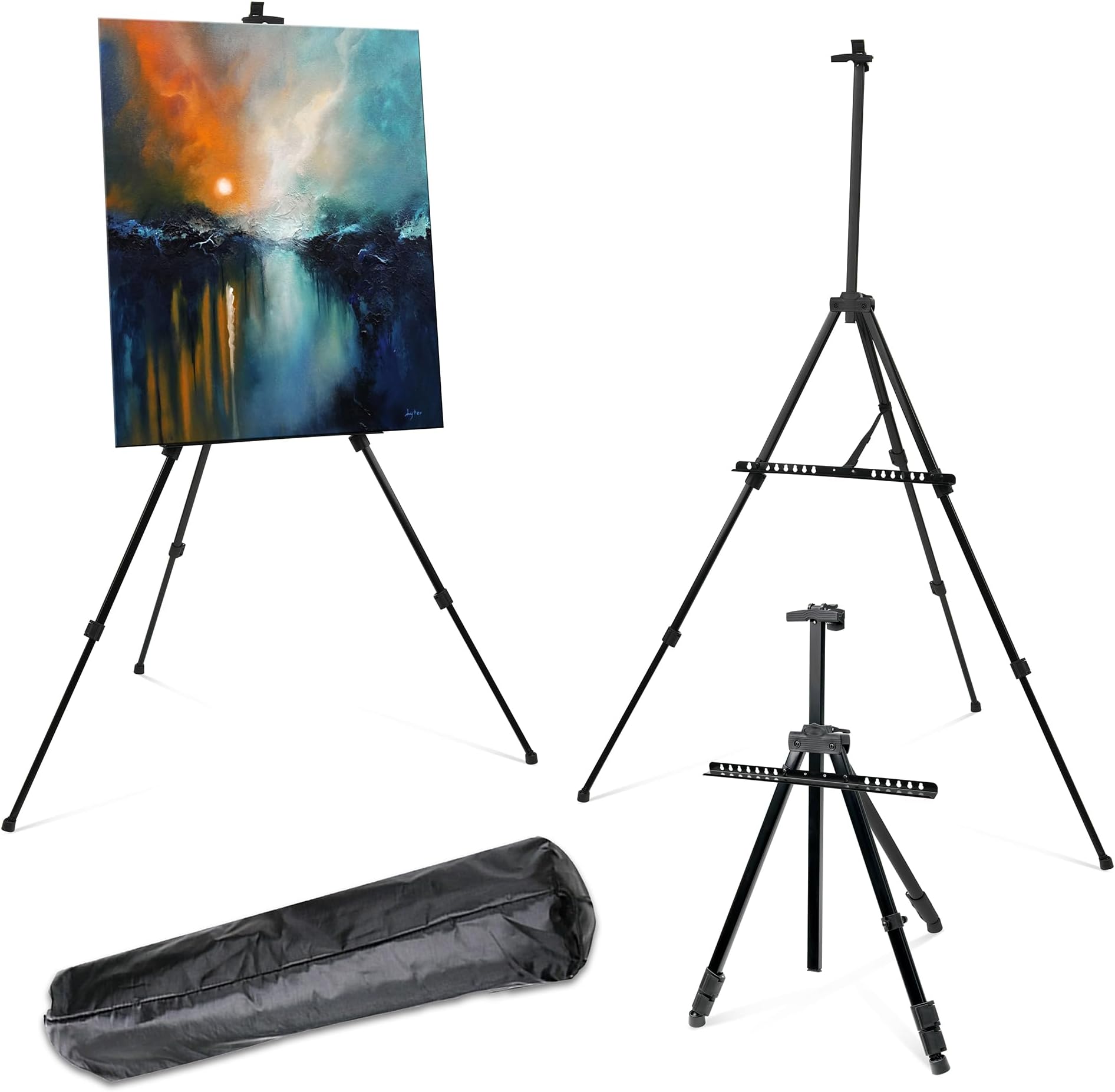 Denny International Studio Easel Artist Art Craft Display for Drawing Board Sketching Painting Display Easel Stand (Metal 160CM Adjustable)