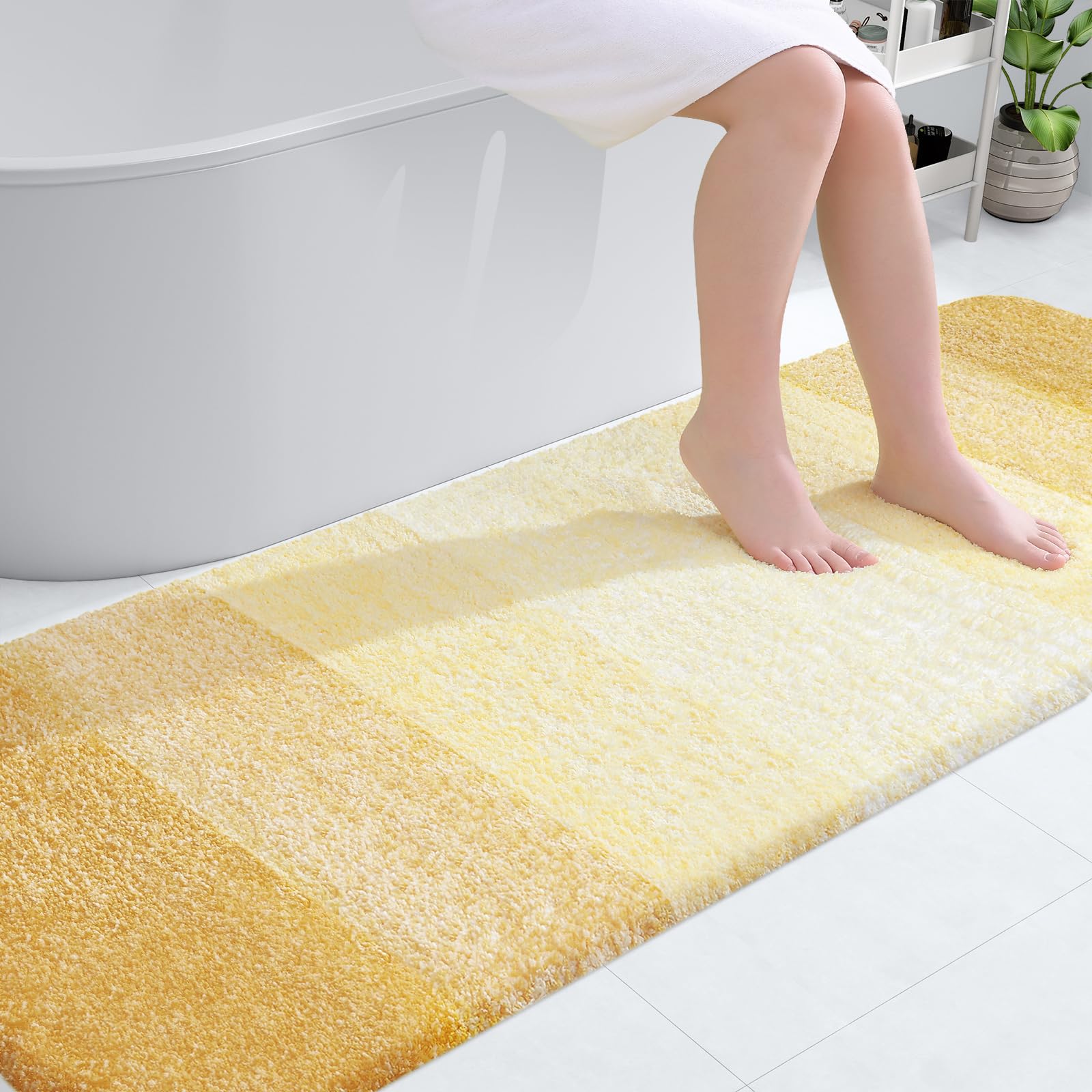 OLANLY Bathroom Runner Rug 70x24, Extra Soft Absorbent Microfiber Bath Rugs